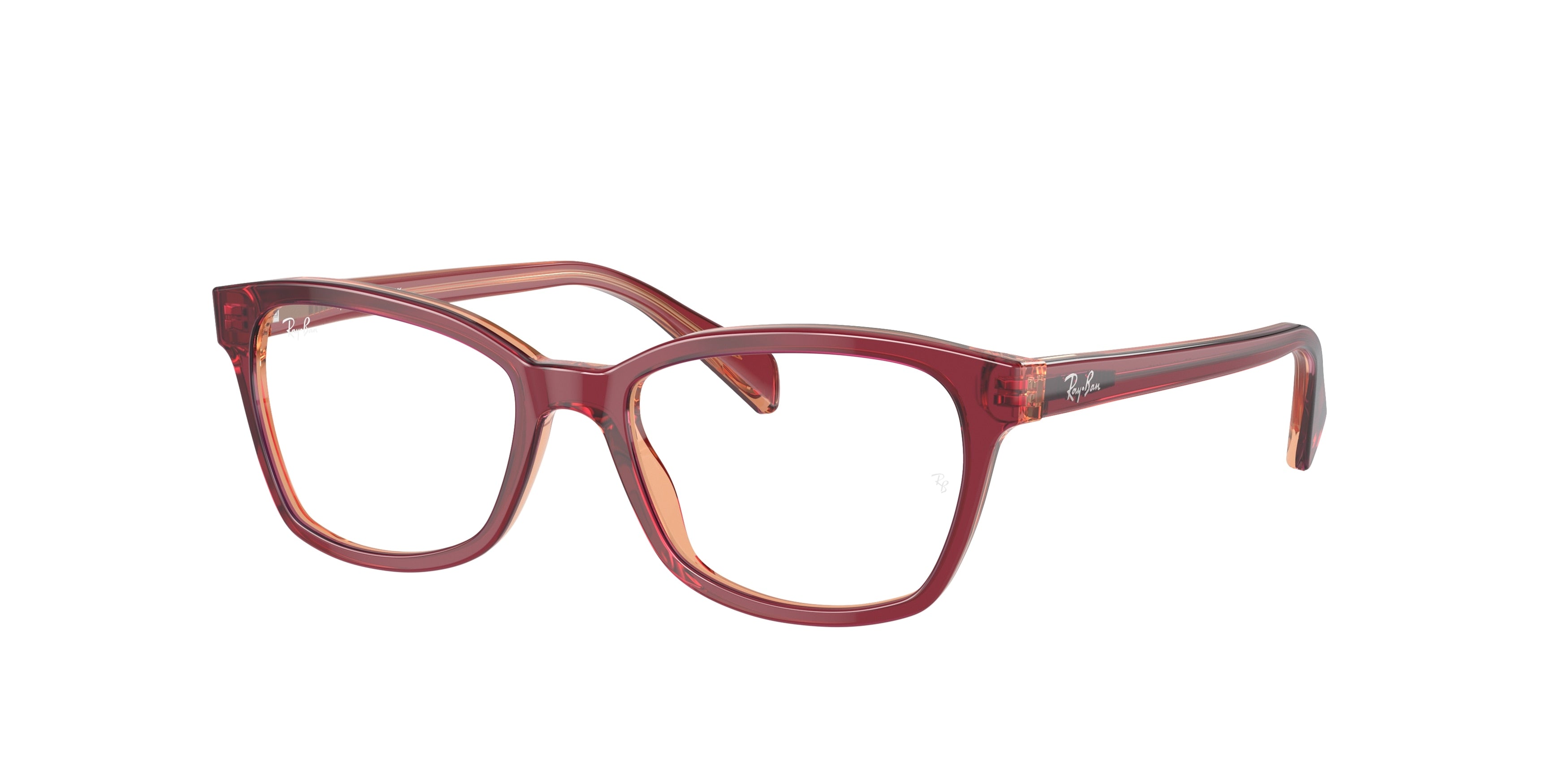Ray-Ban Junior Vista RY1591 Square Eyeglasses  3947-Top Red & Violet & Orange 48-130-16 - Color Map Clear