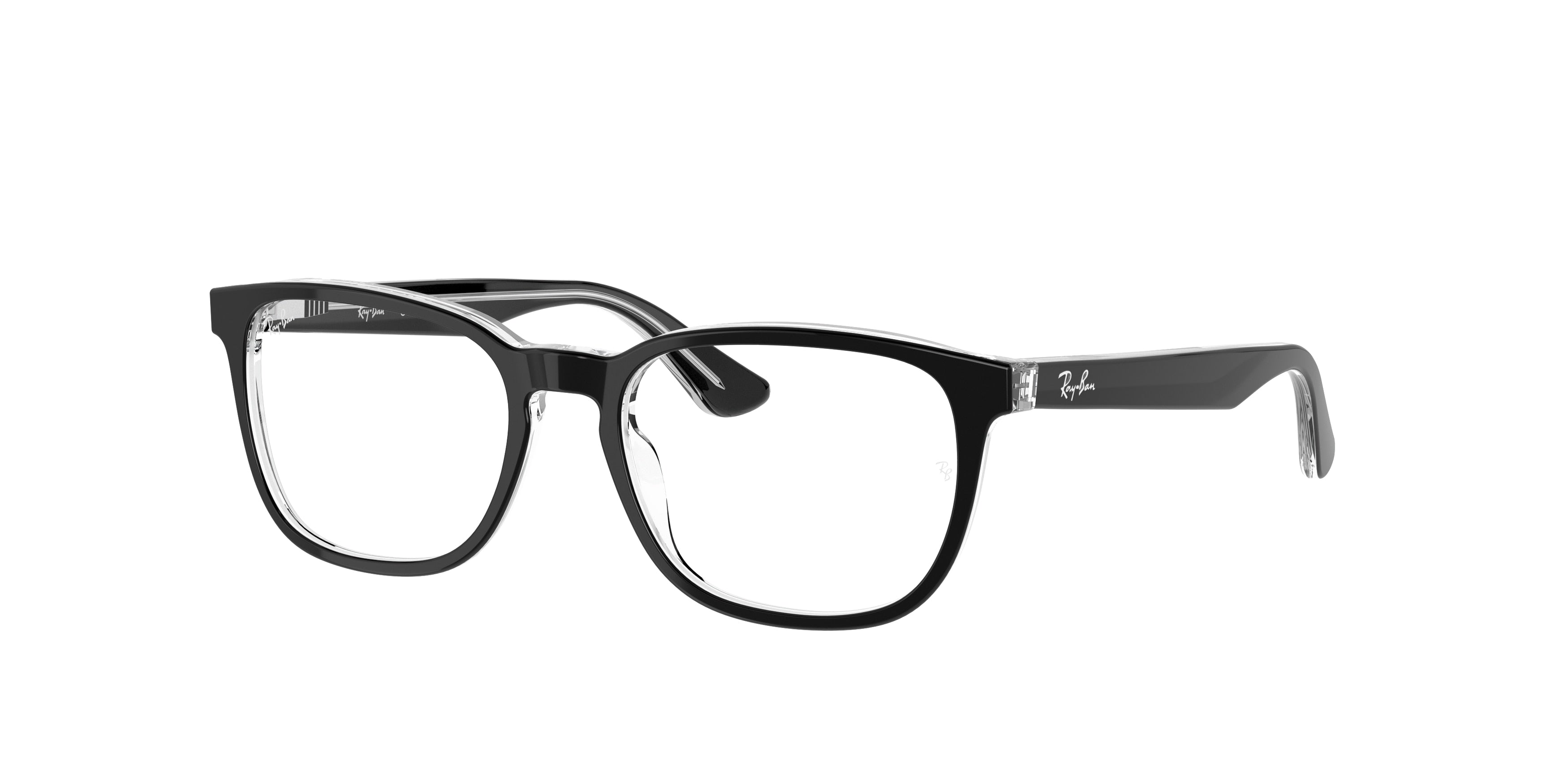 Ray-Ban Junior Vista RY1592 Square Eyeglasses  3529-Black On Transparent 48-130-16 - Color Map Black
