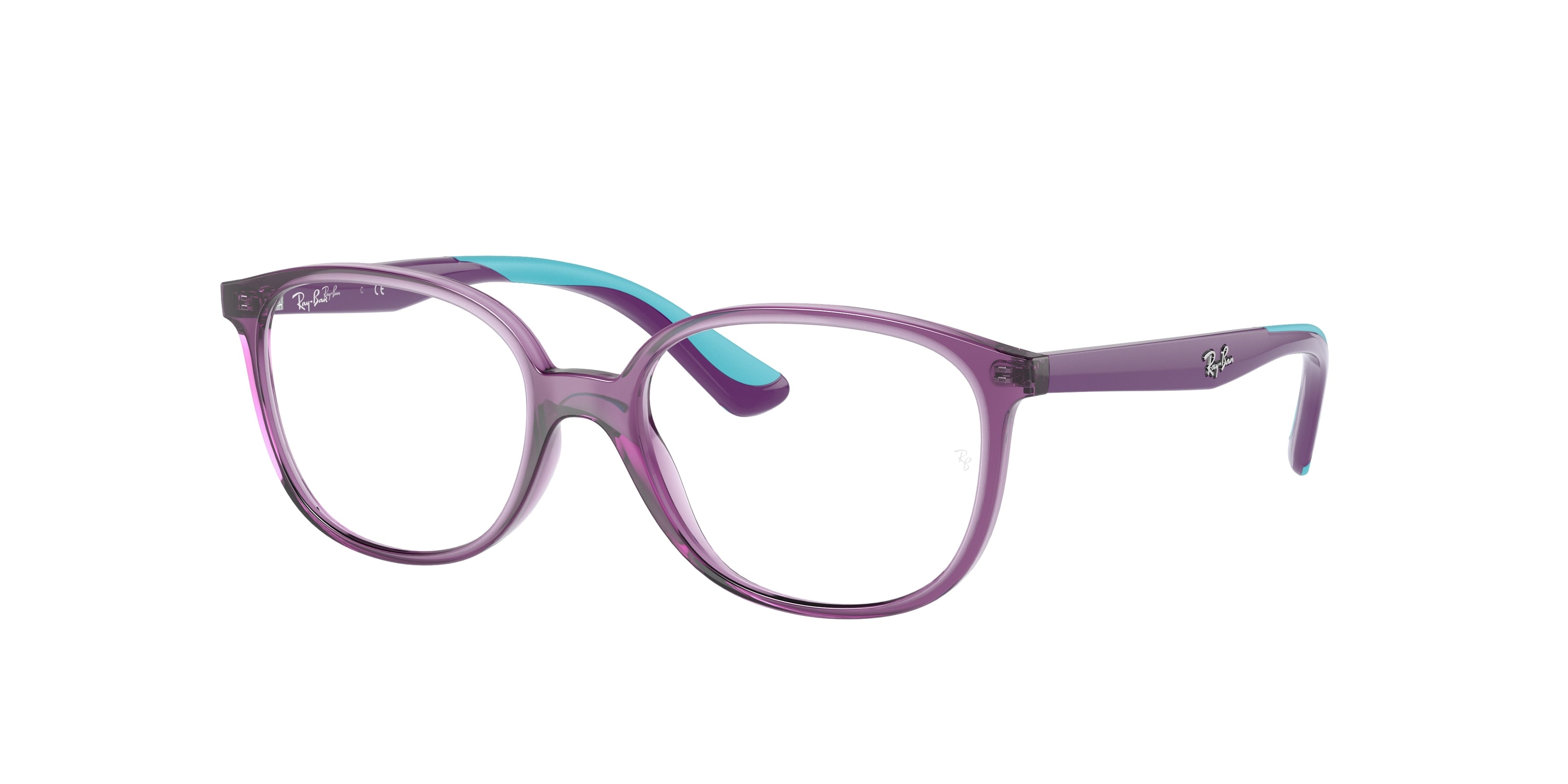 Ray-Ban Junior Vista RY1598 Square Eyeglasses  3776-Transparent Violet 49-130-16 - Color Map Violet