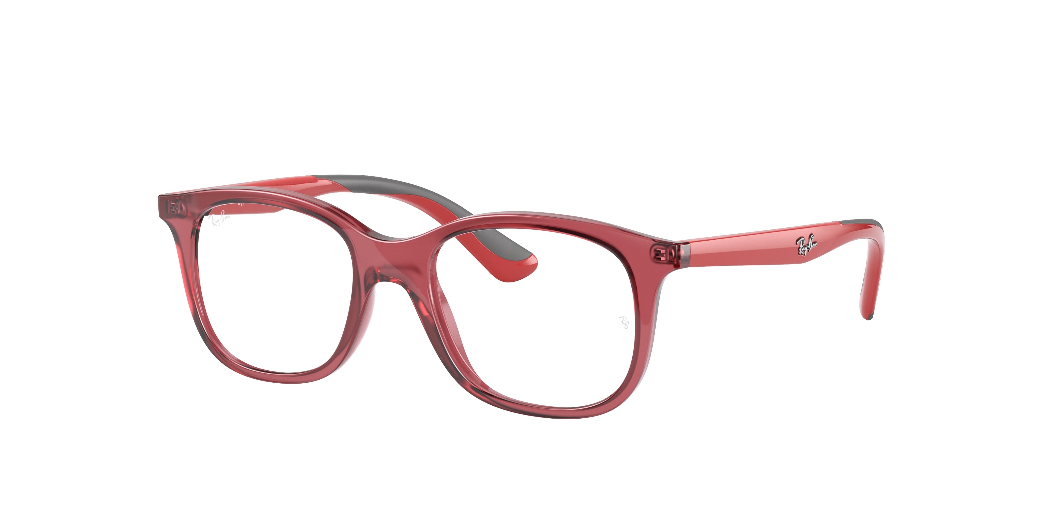 Ray-Ban Junior Vista RY1604 Square Eyeglasses  3866-Transparent Red 46-130-16 - Color Map Red