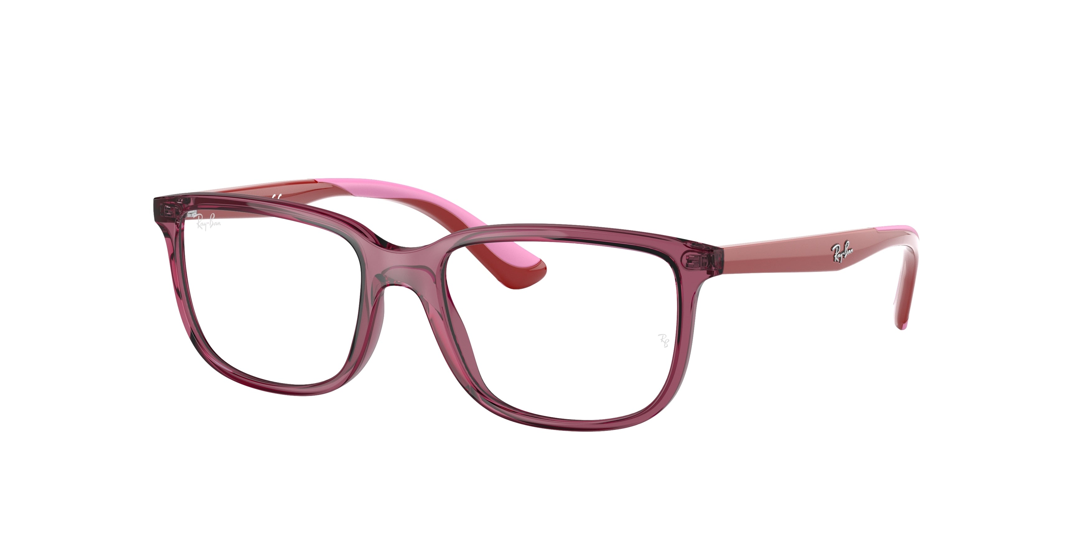 Ray-Ban Junior Vista RY1605 Rectangle Eyeglasses  3777-Transparent Pink 49-130-16 - Color Map Pink