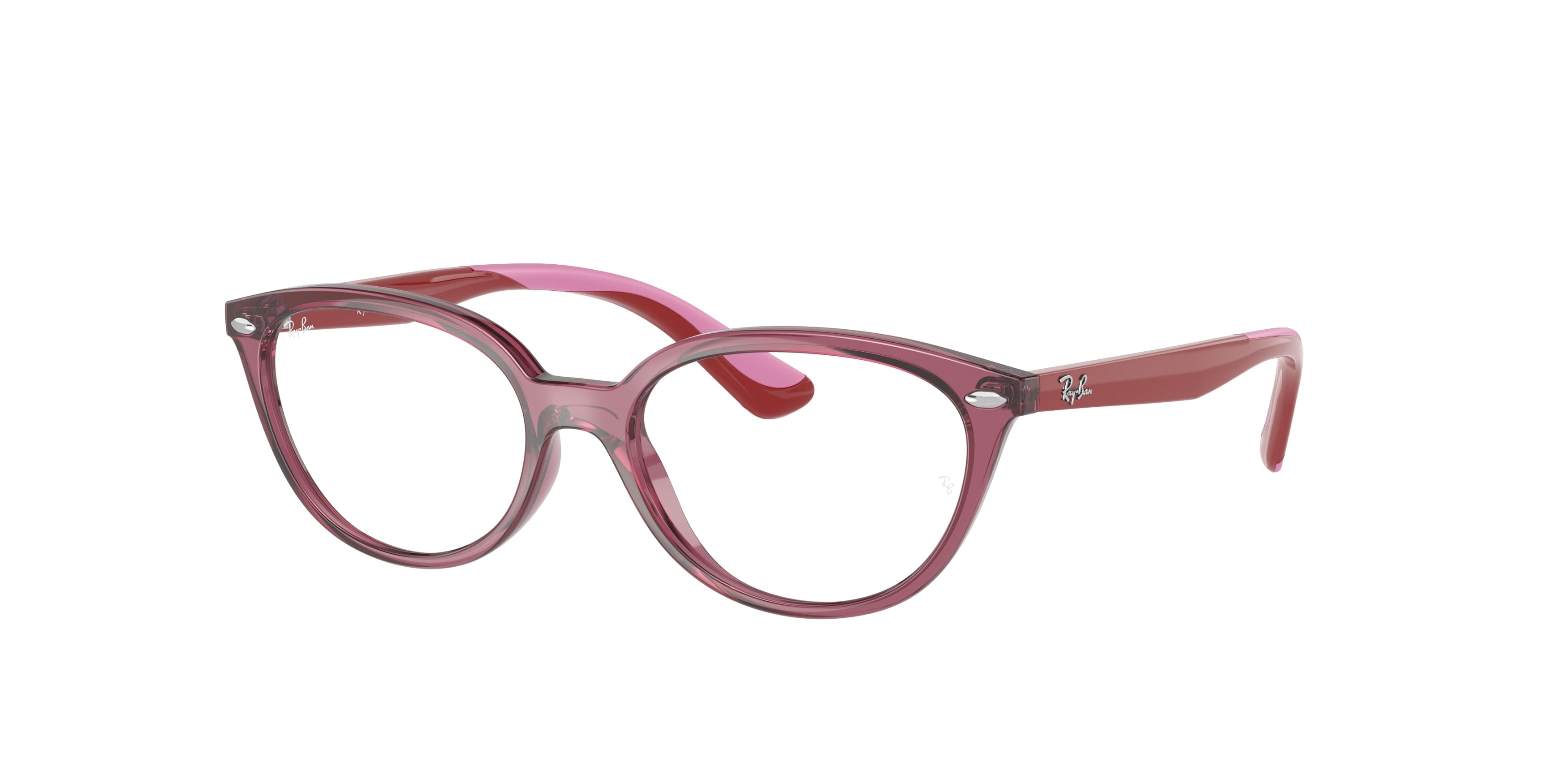Ray-Ban Junior Vista RY1612 Cat Eye Eyeglasses  3777-Transparent Pink 48-130-15 - Color Map Pink