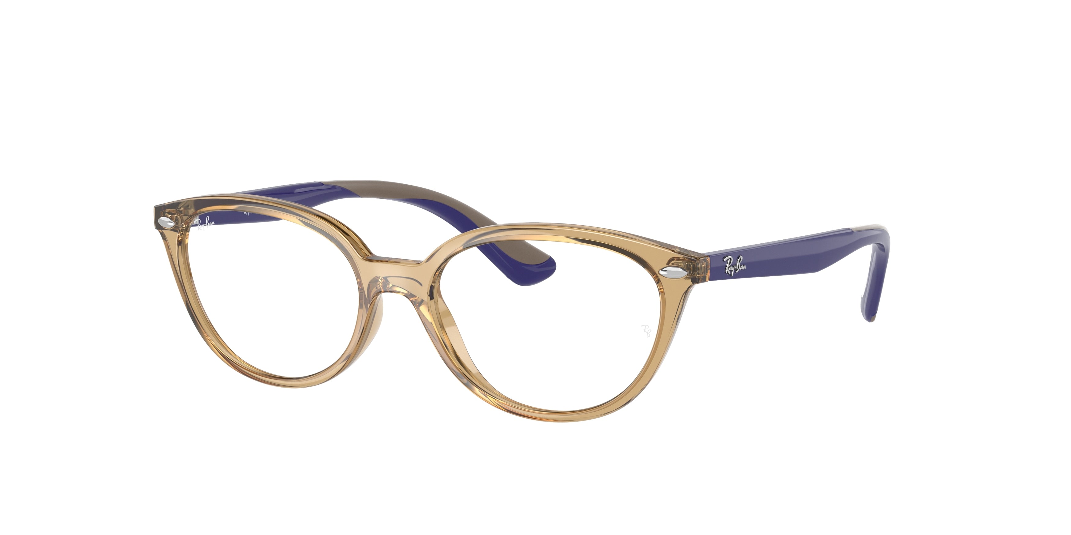 Ray-Ban Junior Vista RY1612 Cat Eye Eyeglasses  3905-Transparent Light Brown 48-130-15 - Color Map Beige