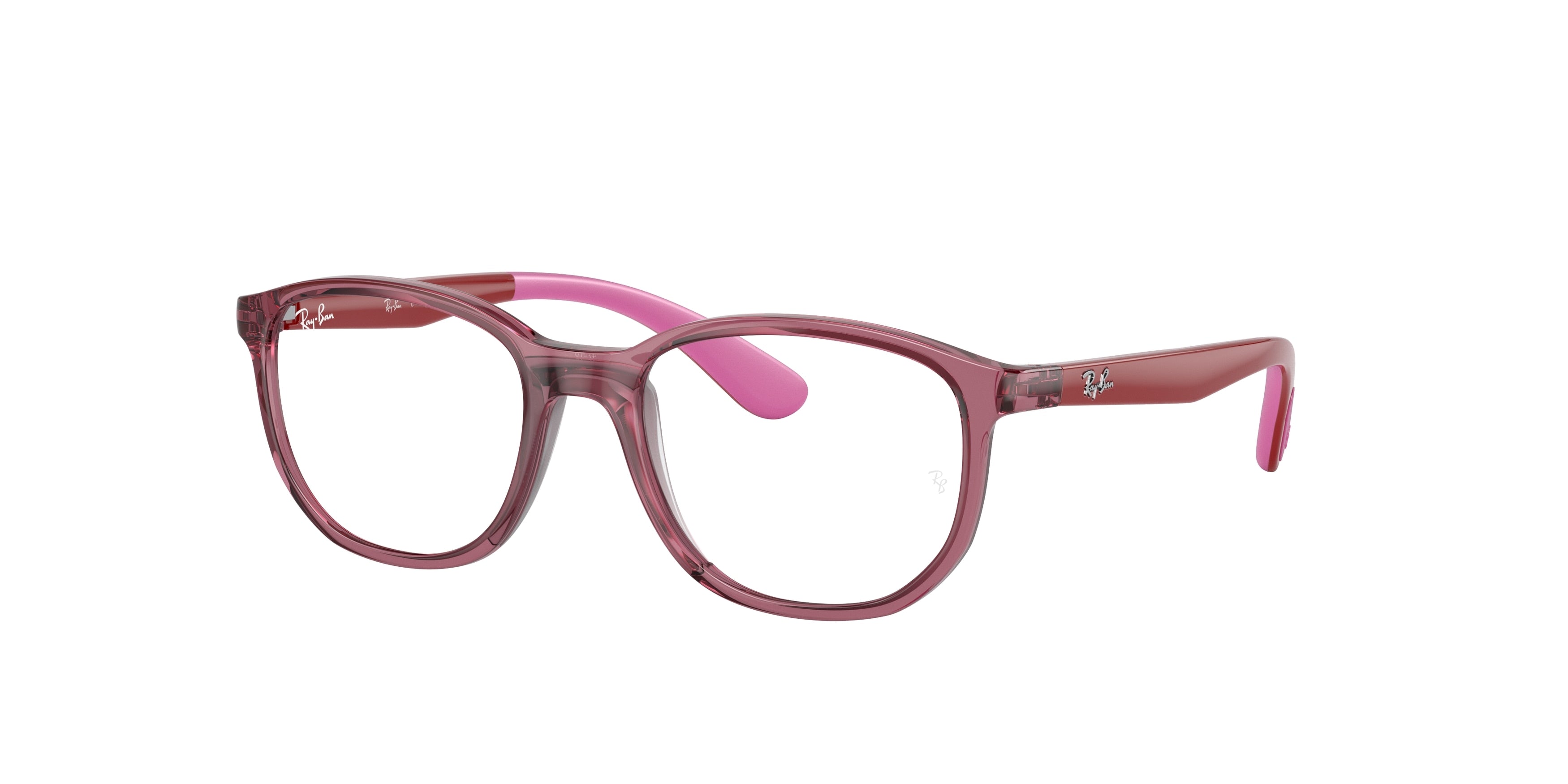 Ray-Ban Junior Vista RY1619 Pillow Eyeglasses  3777-Transparent Pink 49-130-16 - Color Map Pink