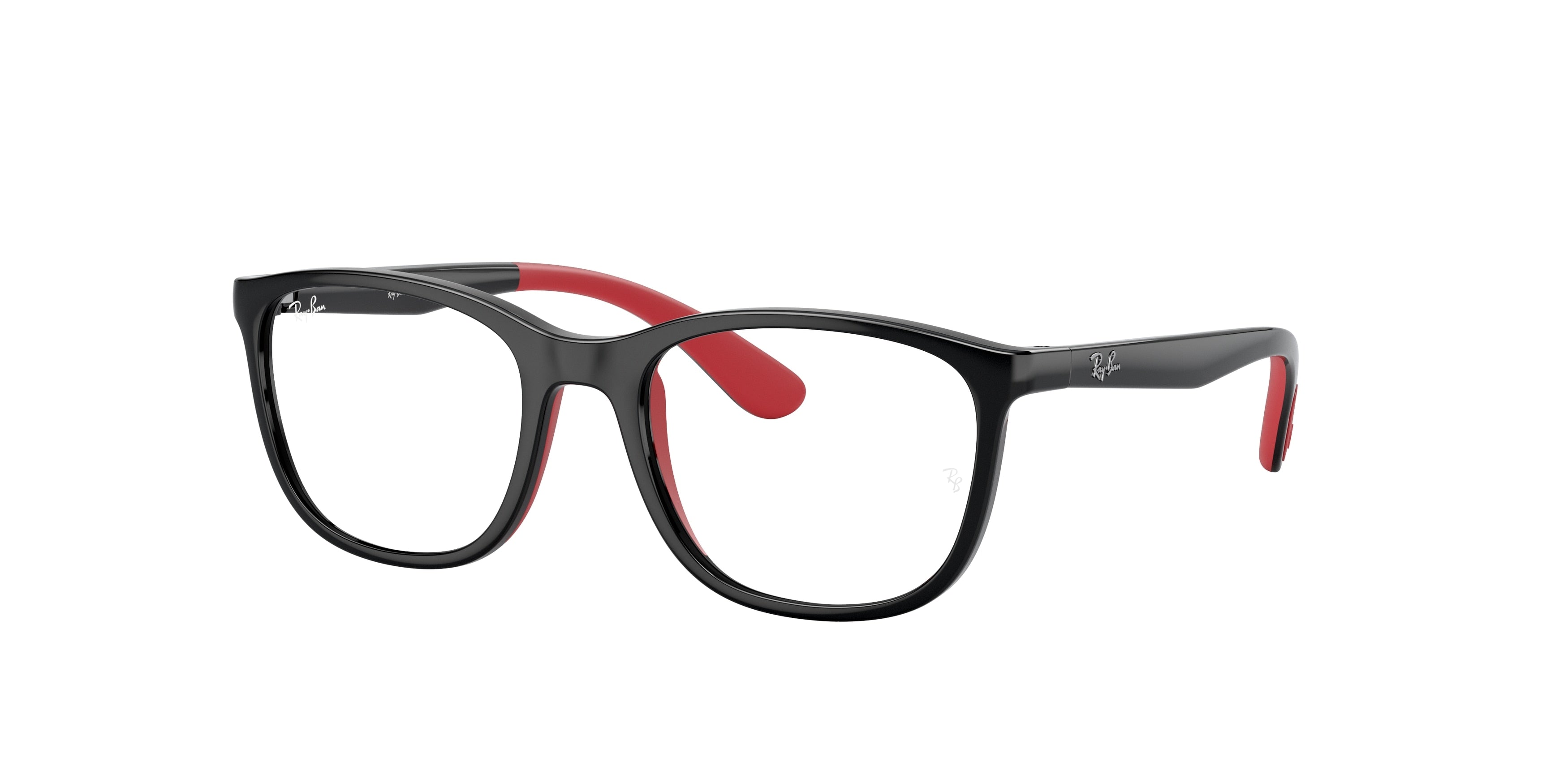 Ray-Ban Junior Vista RY1620 Pillow Eyeglasses  3831-Black On Red 48-130-17 - Color Map Black
