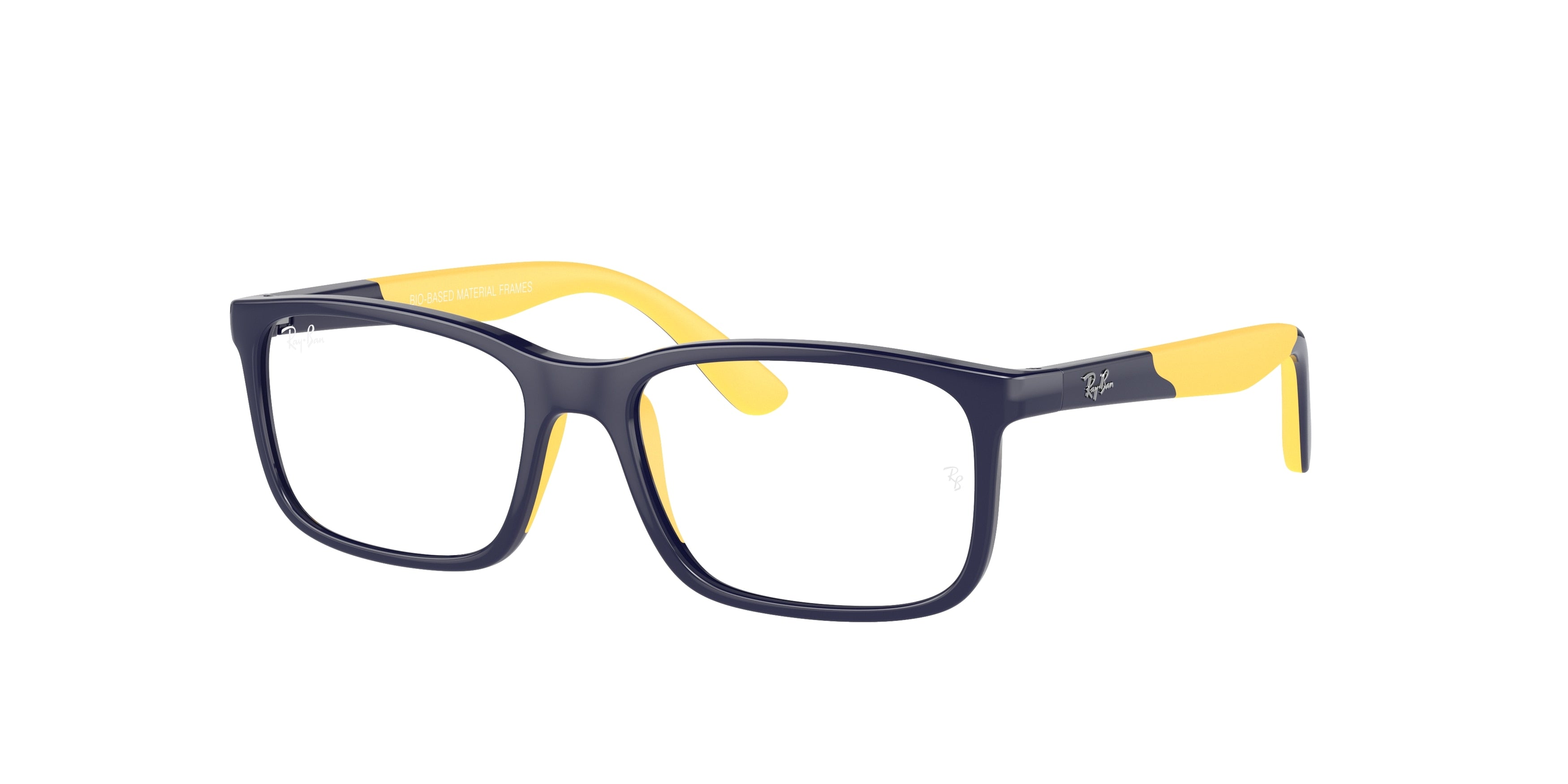 Ray-Ban Junior Vista RY1621F Rectangle Eyeglasses  3937-Dark Blue On Yellow 49-135-15 - Color Map Blue