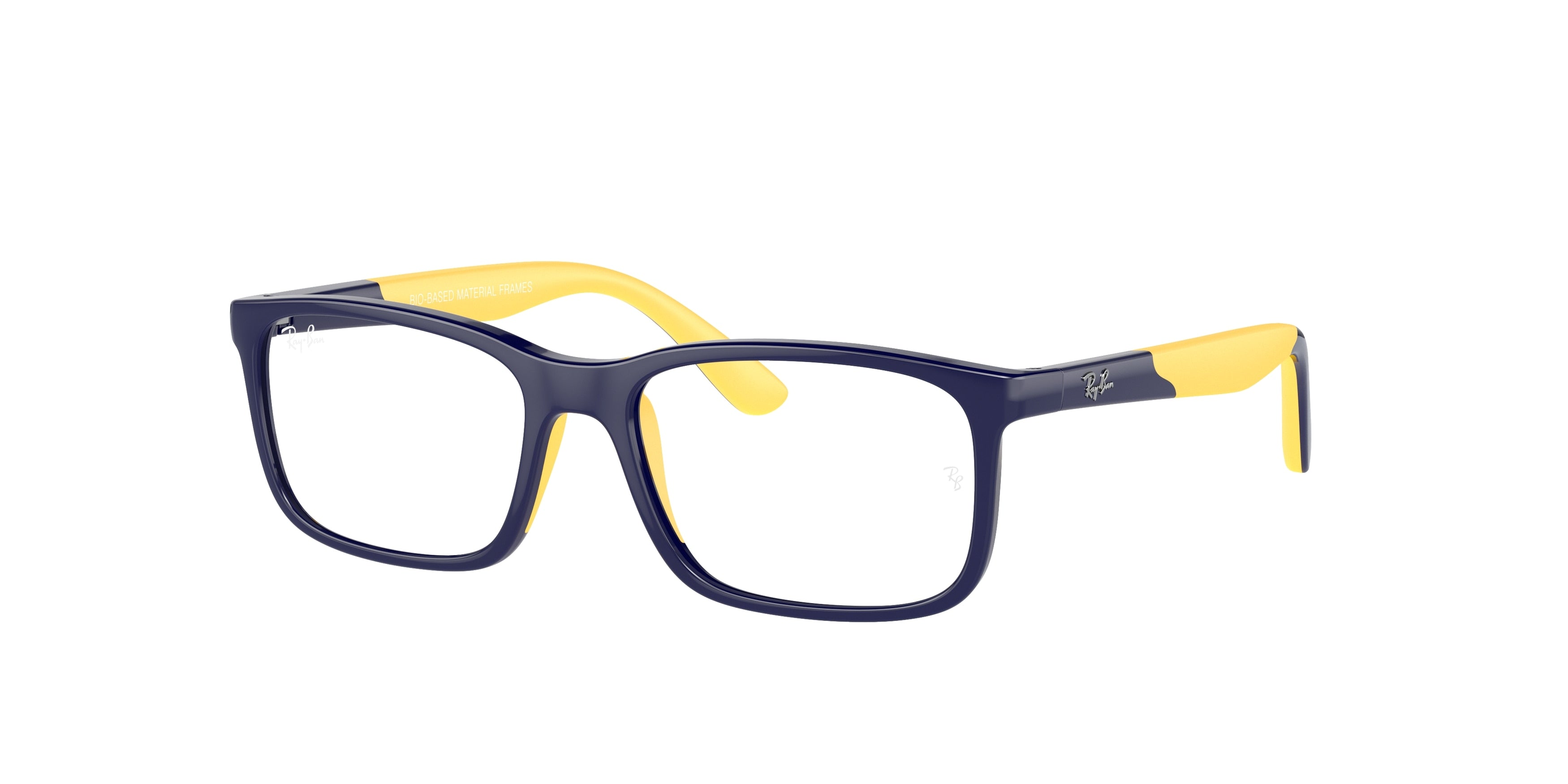Ray-Ban Junior Vista RY1621 Rectangle Eyeglasses  3937-Dark Blue On Yellow 49-130-15 - Color Map Blue