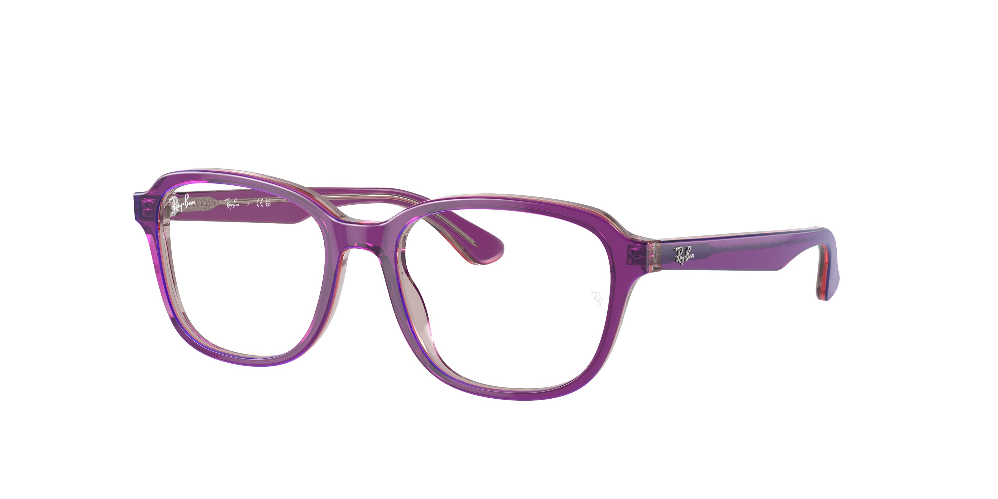 Ray-Ban Junior Vista RY1627 Pillow Eyeglasses  3944-Top Purple & Pink & Beige 48-135-16 - Color Map Clear