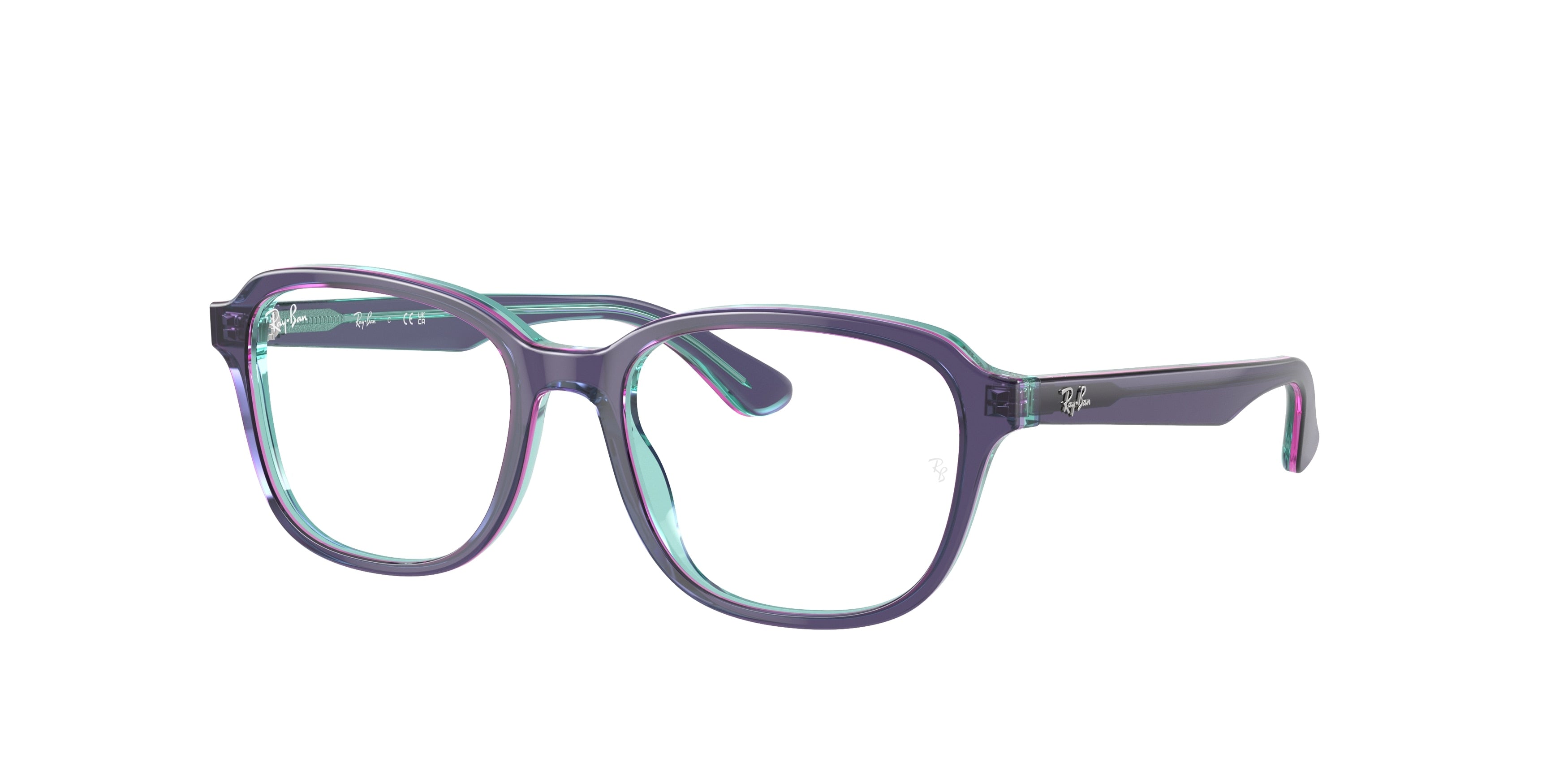 Ray-Ban Junior Vista RY1627 Pillow Eyeglasses  3945-Top Blue & Violet & Light Blue 48-135-16 - Color Map Clear