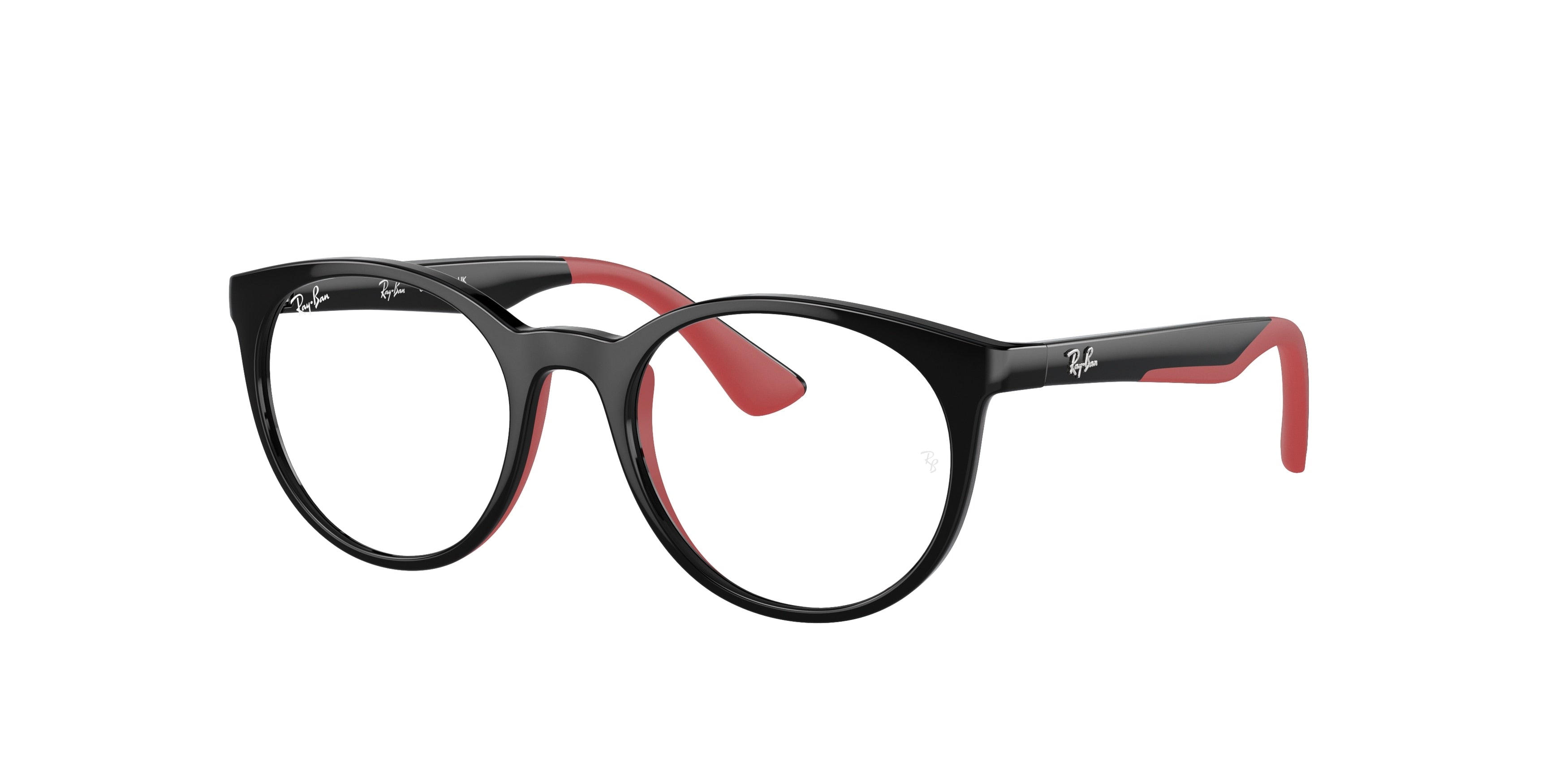 Ray-Ban Junior Vista RY1628 Phantos Eyeglasses  3928-Black On Red 48-135-17 - Color Map Black