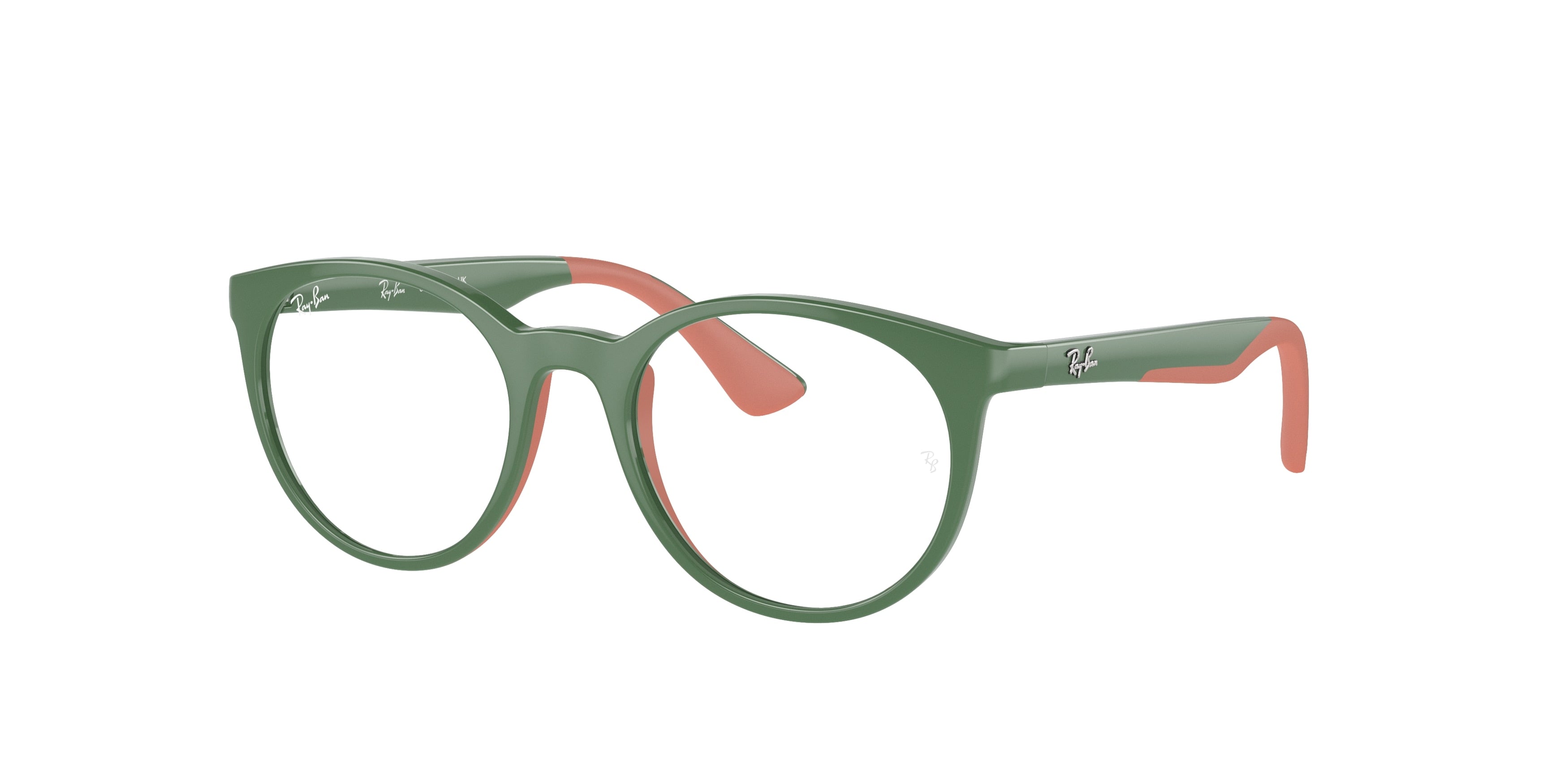 Ray-Ban Junior Vista RY1628 Phantos Eyeglasses  3952-Green On Pink 48-135-17 - Color Map Clear