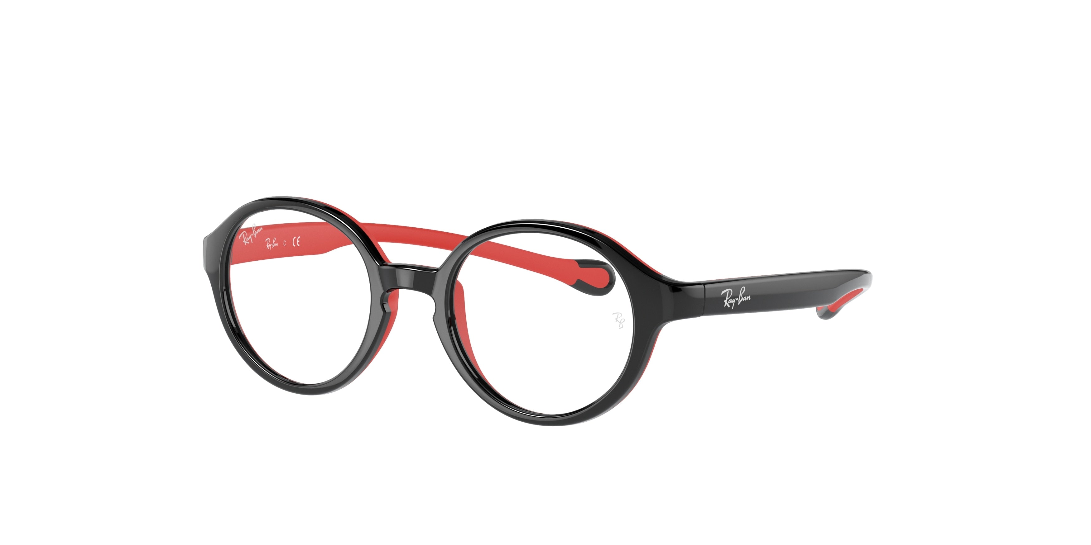 Ray-Ban Junior Vista RY9075VF Phantos Eyeglasses  3876-Black On Red 46-140-16 - Color Map Black