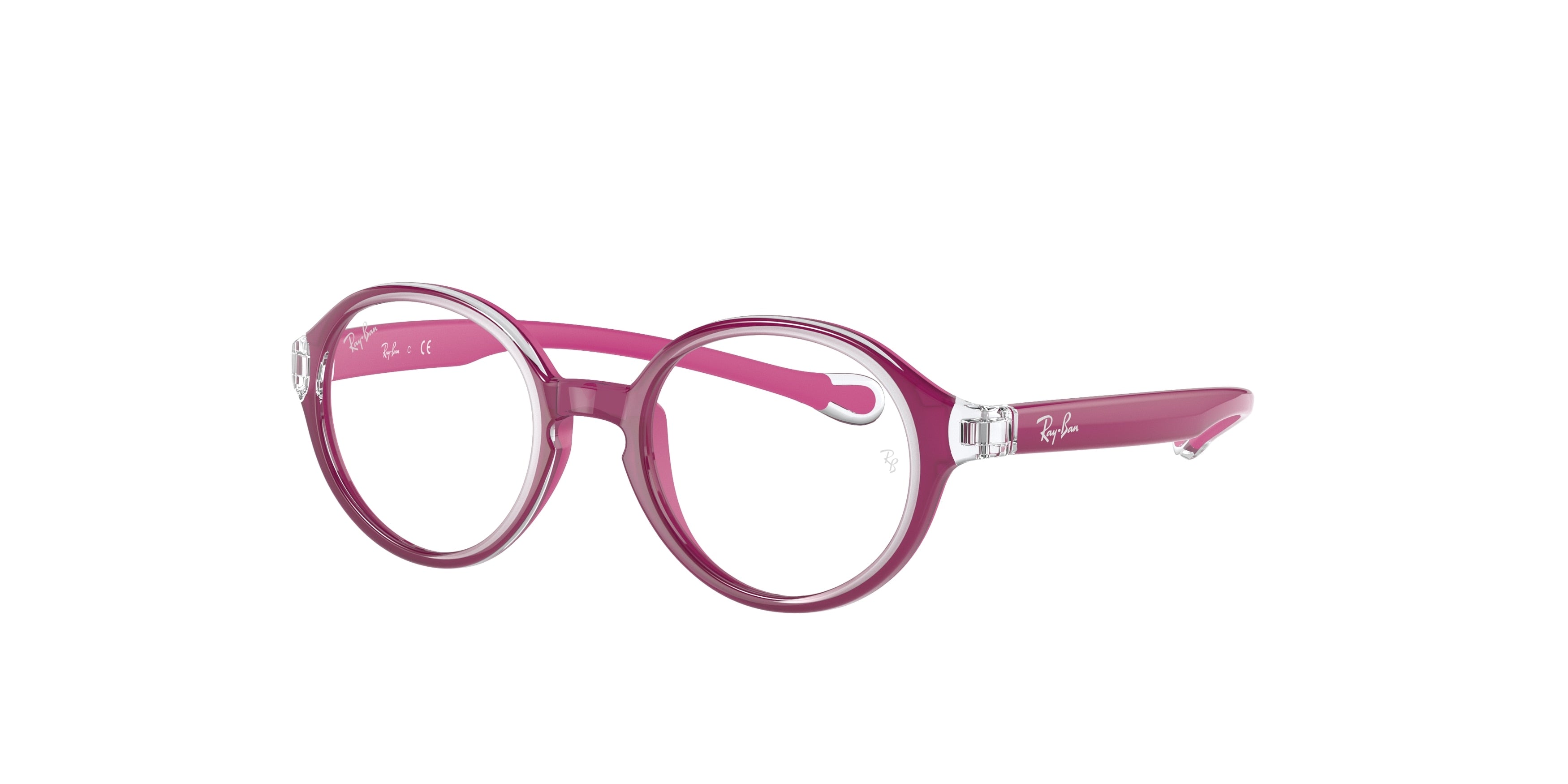 Ray-Ban Junior Vista RY9075V Phantos Eyeglasses  3878-Transparent On Fuxia 39-130-16 - Color Map Transparent