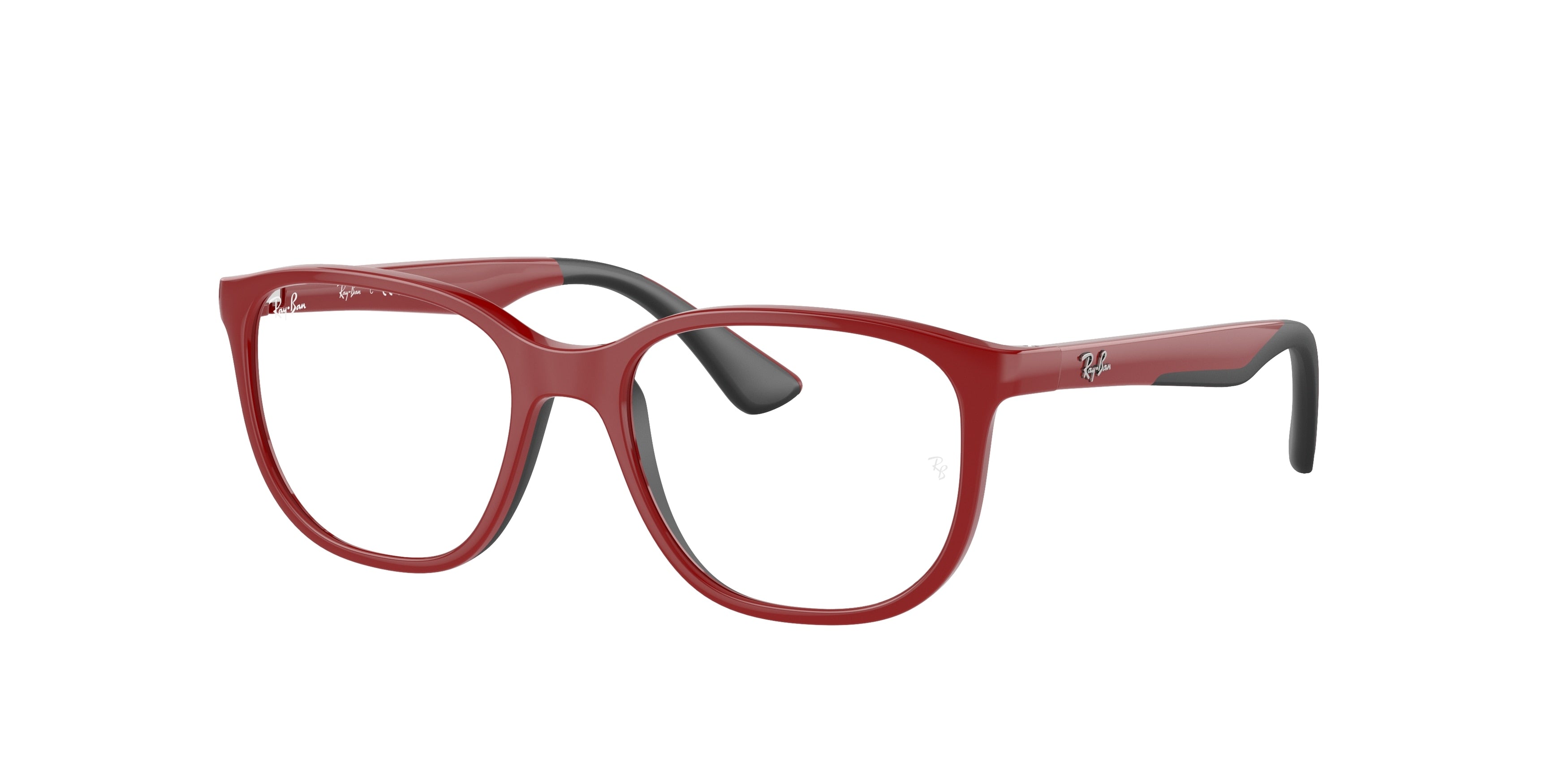 Ray-Ban Junior Vista RY9078VF Square Eyeglasses  3950-Red On Black 48-135-16 - Color Map Red