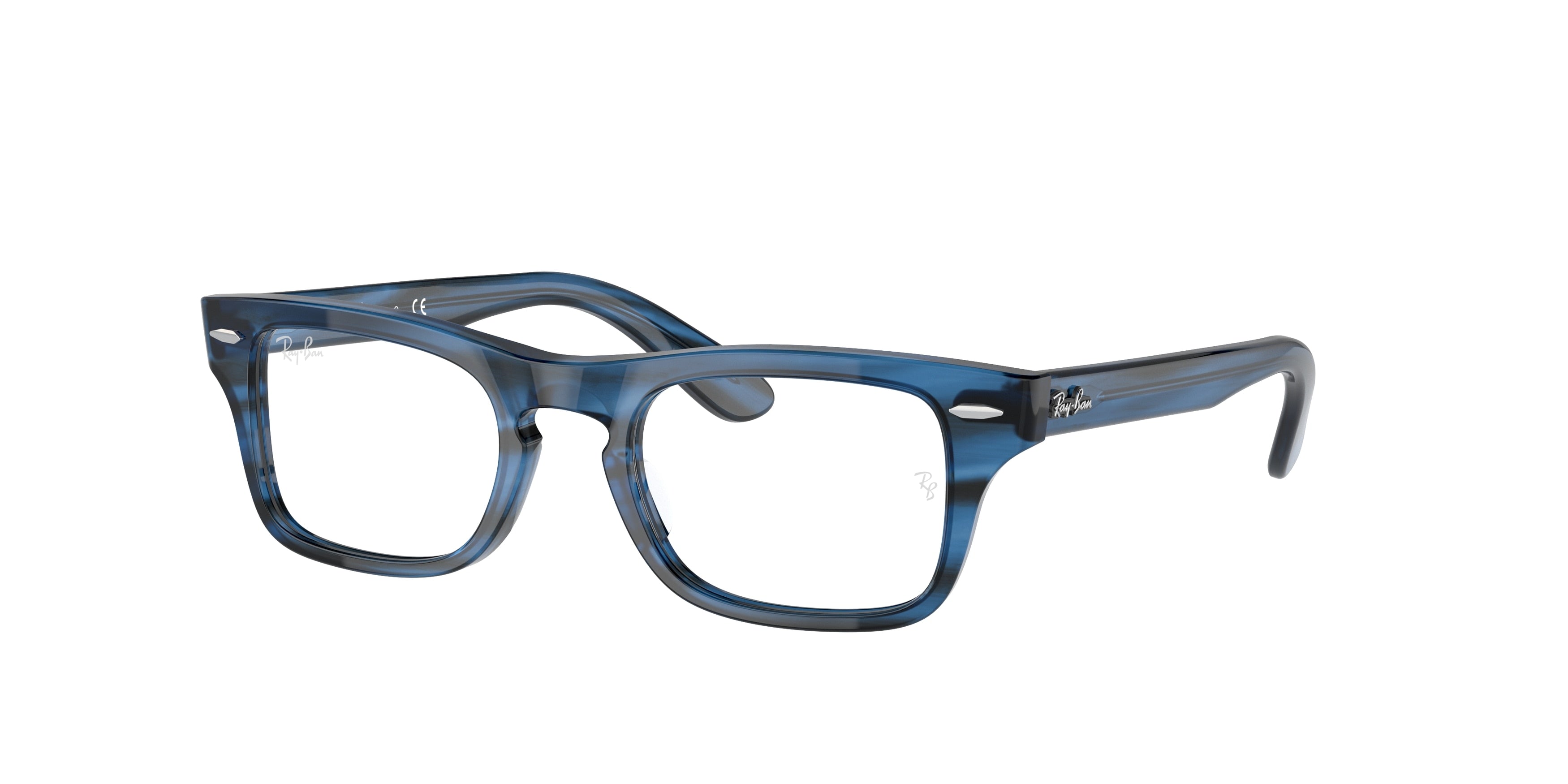 Ray-Ban Junior Vista JUNIOR BURBANK RY9083V Rectangle Eyeglasses  3848-Striped Blue 43-130-19 - Color Map Blue
