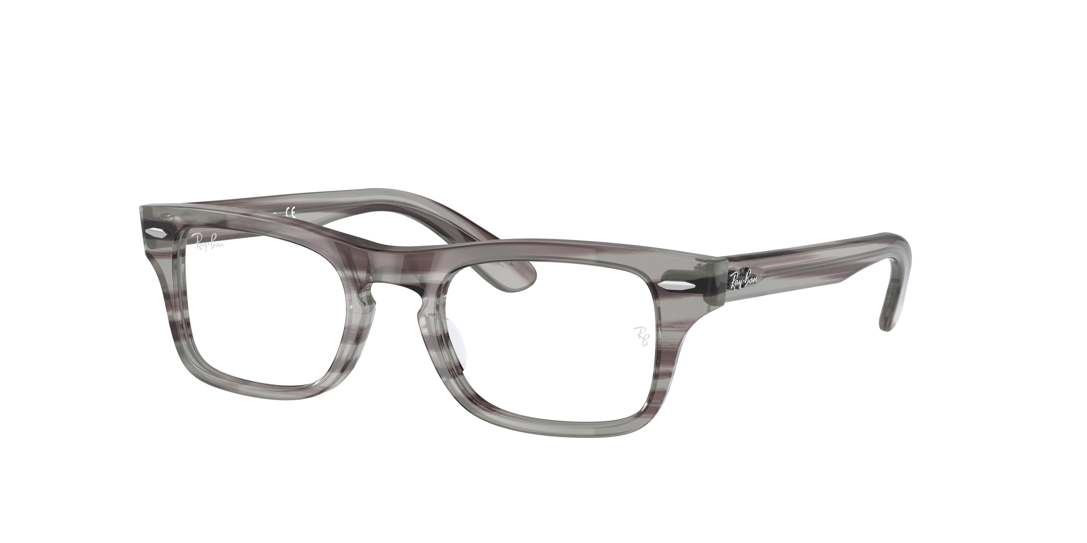 Ray-Ban Junior Vista JUNIOR BURBANK RY9083V Rectangle Eyeglasses  3850-Striped Grey 43-130-19 - Color Map Grey