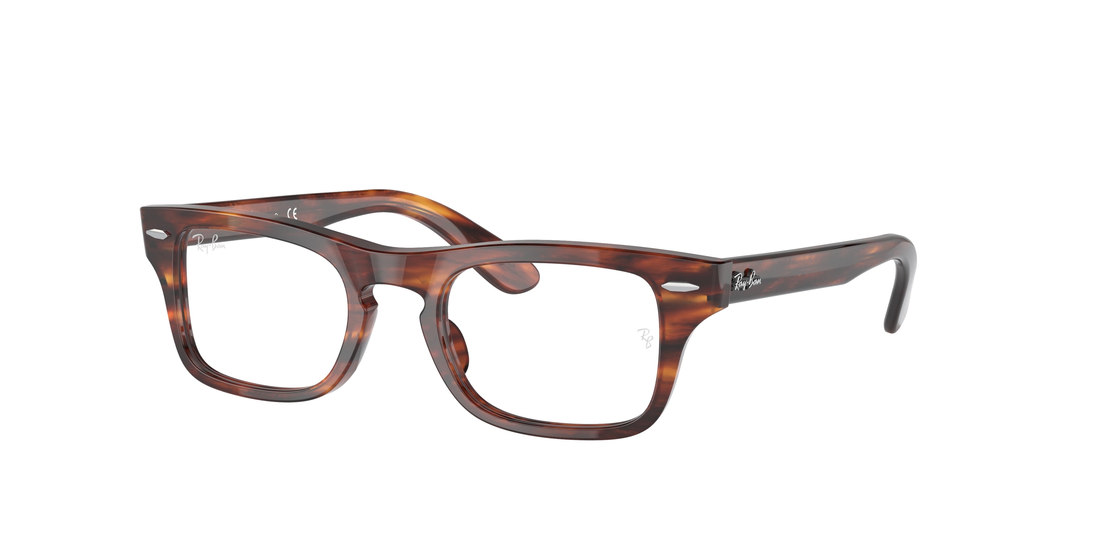 Ray-Ban Junior Vista JUNIOR BURBANK RY9083V Rectangle Eyeglasses  3888-Striped Havana 41-130-19 - Color Map Brown