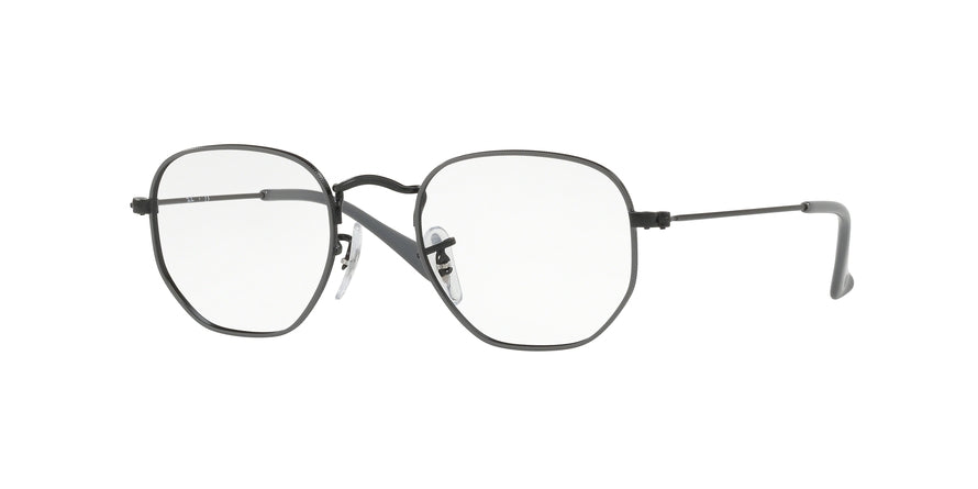Ray-Ban Junior Vista JUNIOR HEXAGONAL RY9541V Square Eyeglasses  4060-DEMIGLOS BLACK ON GREY 44-19-130 - Color Map grey