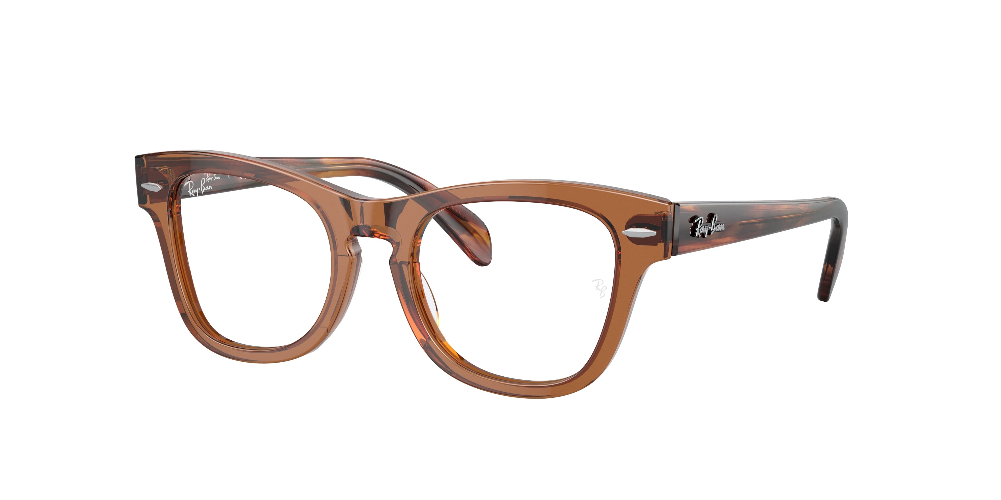 Ray-Ban Junior Vista RY9707V Square Eyeglasses  3923-Transparent Brown 46-130-18 - Color Map Brown