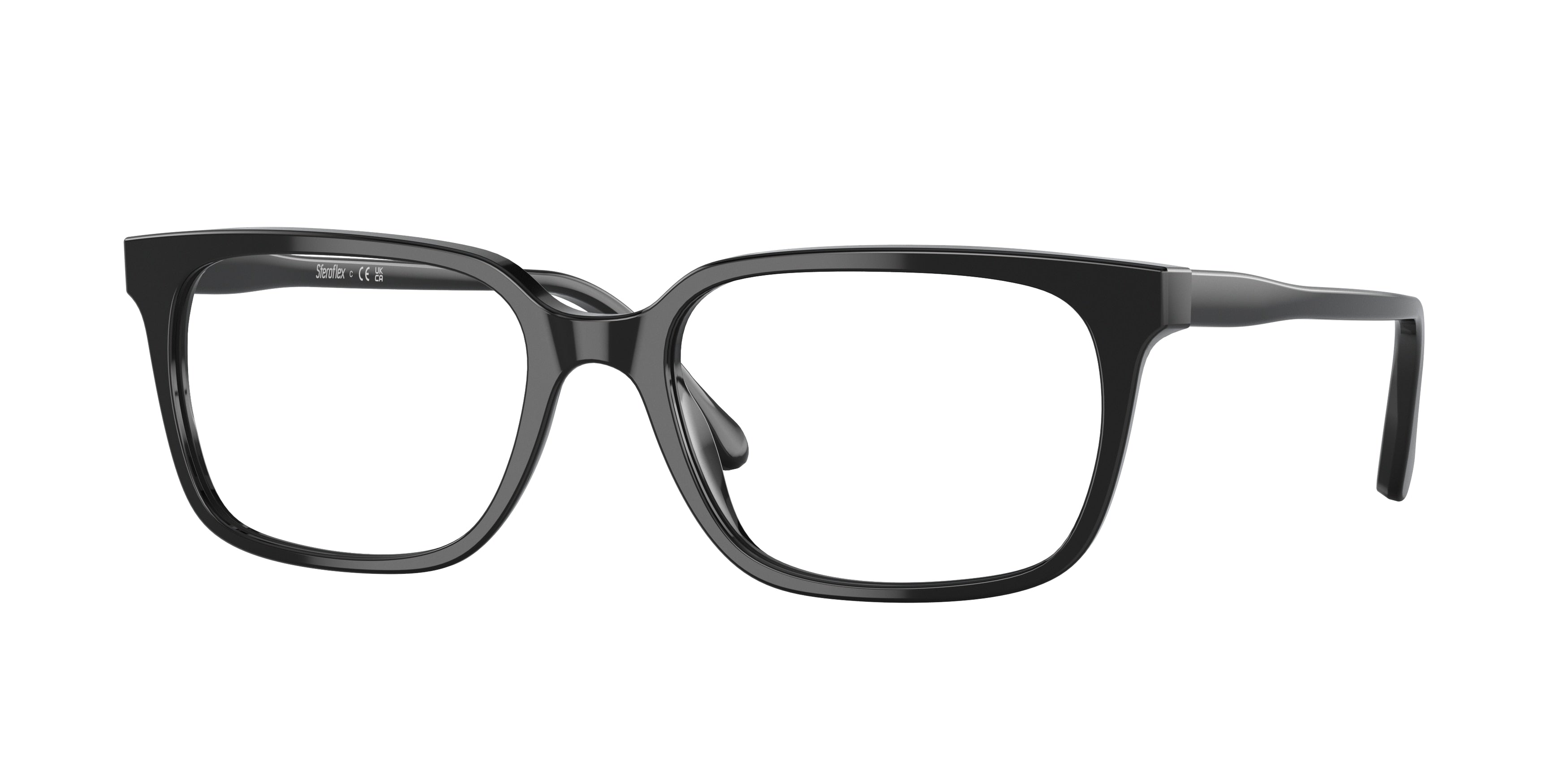 Sferoflex SF1151 Rectangle Eyeglasses  C367-Shiny Black 56-145-18 - Color Map Black