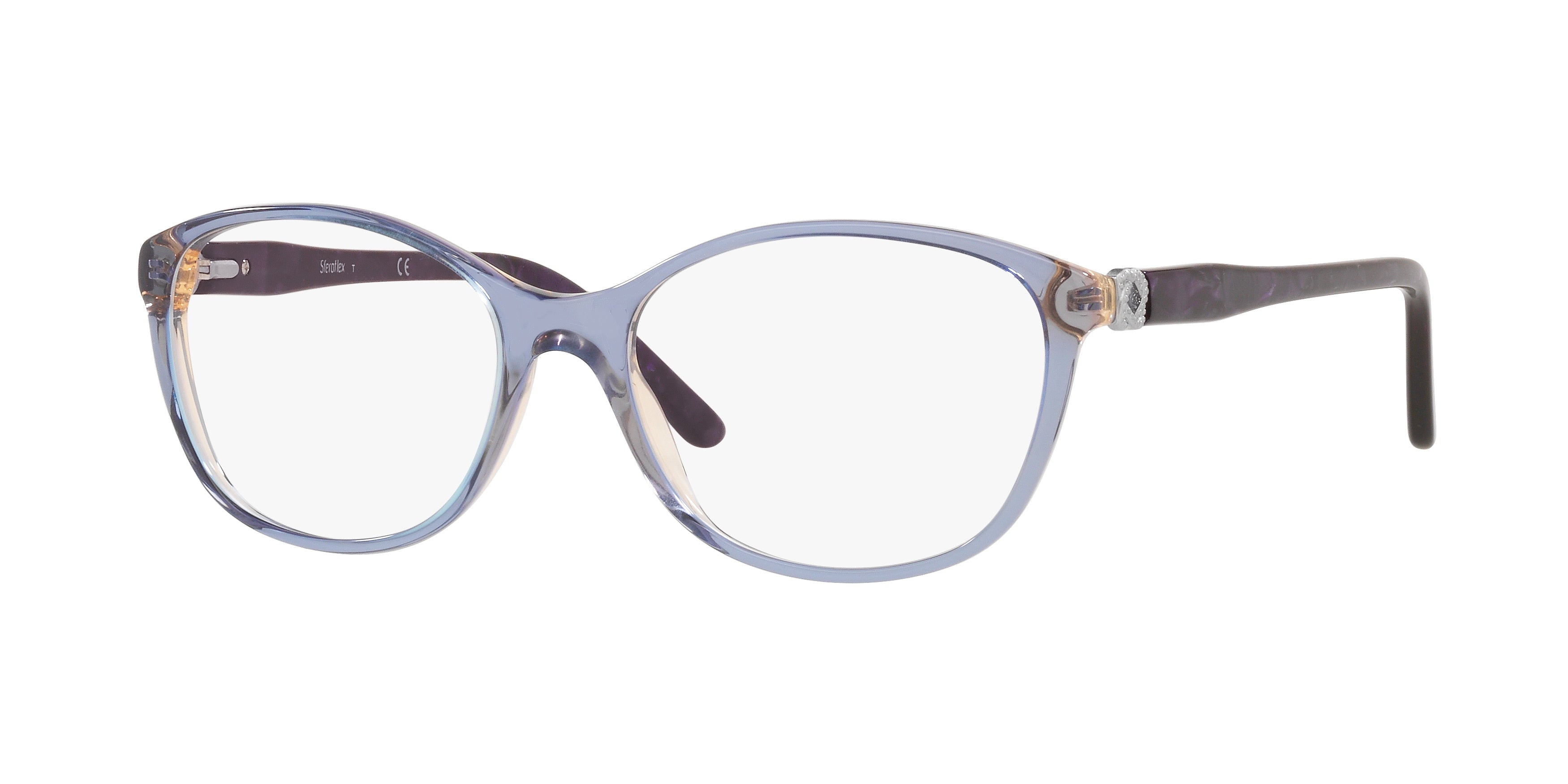Sferoflex SF1548 Irregular Eyeglasses  C352-Top Azure On Violet 54-145-17 - Color Map Blue