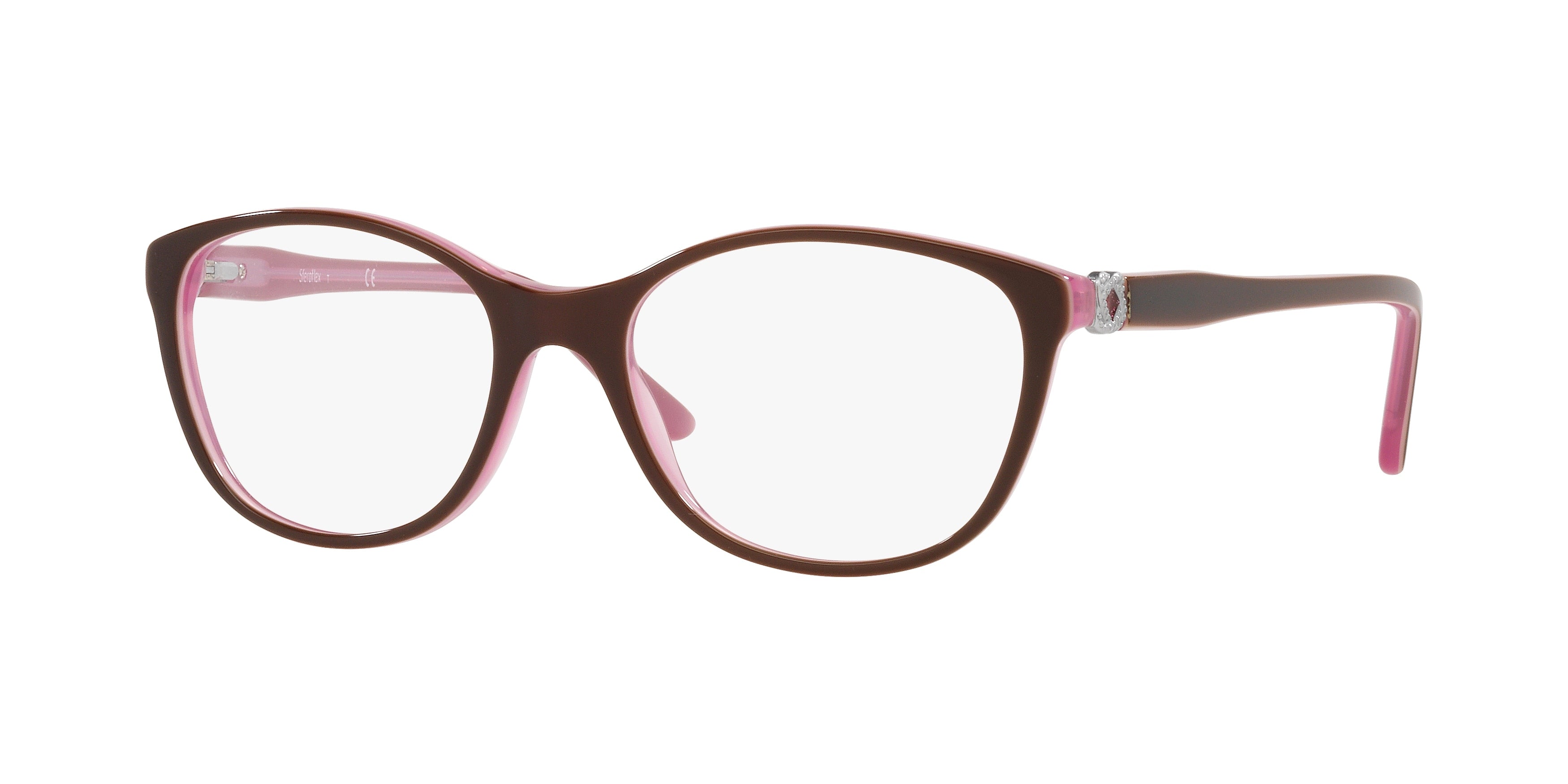 Sferoflex SF1548 Irregular Eyeglasses  C518-Top Plum On Opalin Pink 52-145-17 - Color Map Violet