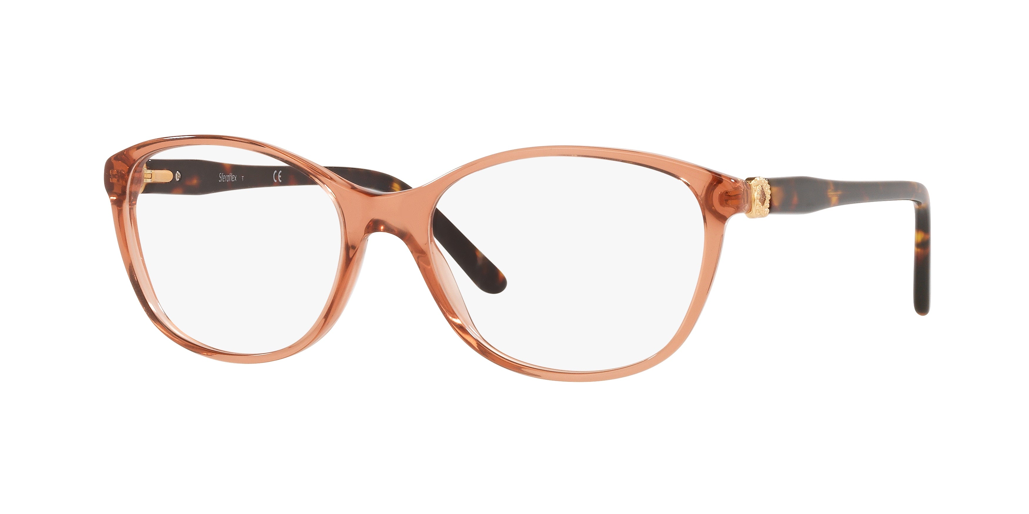 Sferoflex SF1548 Irregular Eyeglasses  C528-Transparent Brown 54-145-17 - Color Map Brown