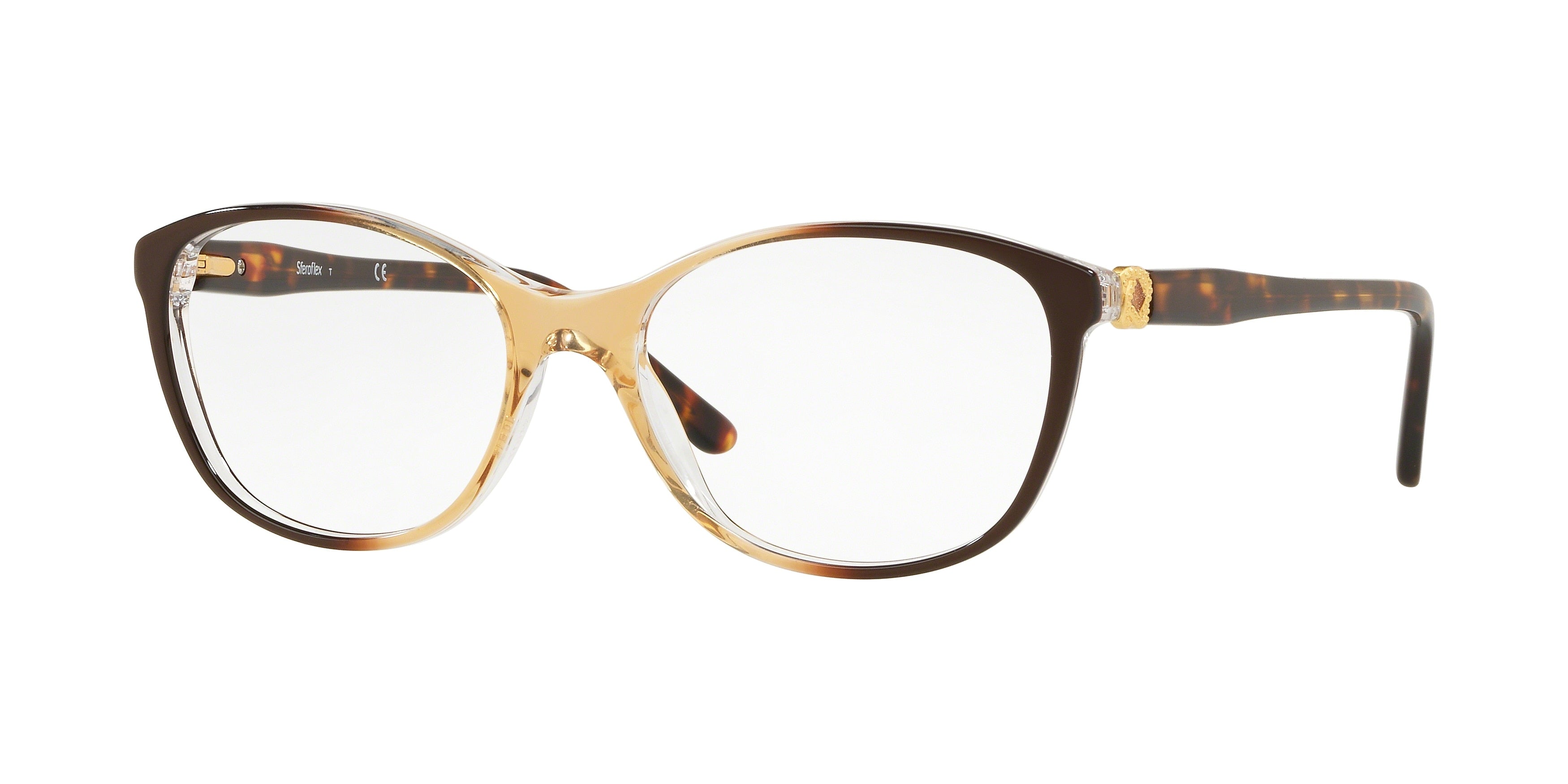 Sferoflex SF1548 Irregular Eyeglasses  C634-Gradient Light Brown 54-145-17 - Color Map Brown
