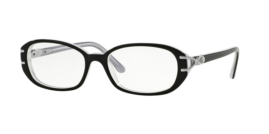 Sferoflex SF1552B Oval Eyeglasses  C580-TOP BLACK ON MATTE TRASPARENT 54-17-135 - Color Map black