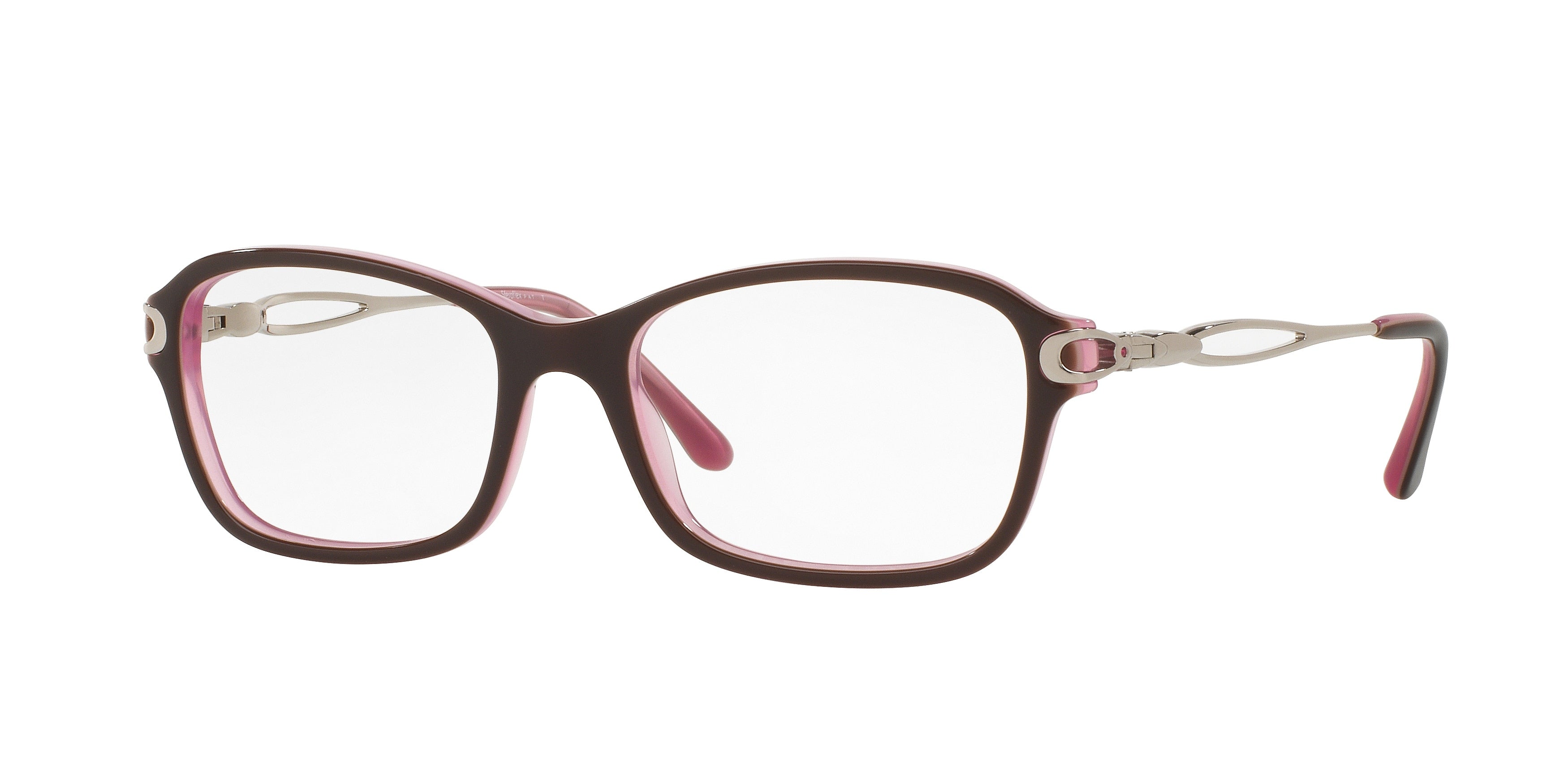 Sferoflex SF1557B Square Eyeglasses  C585-Top Plum On Opal Pink 52-135-17 - Color Map Violet