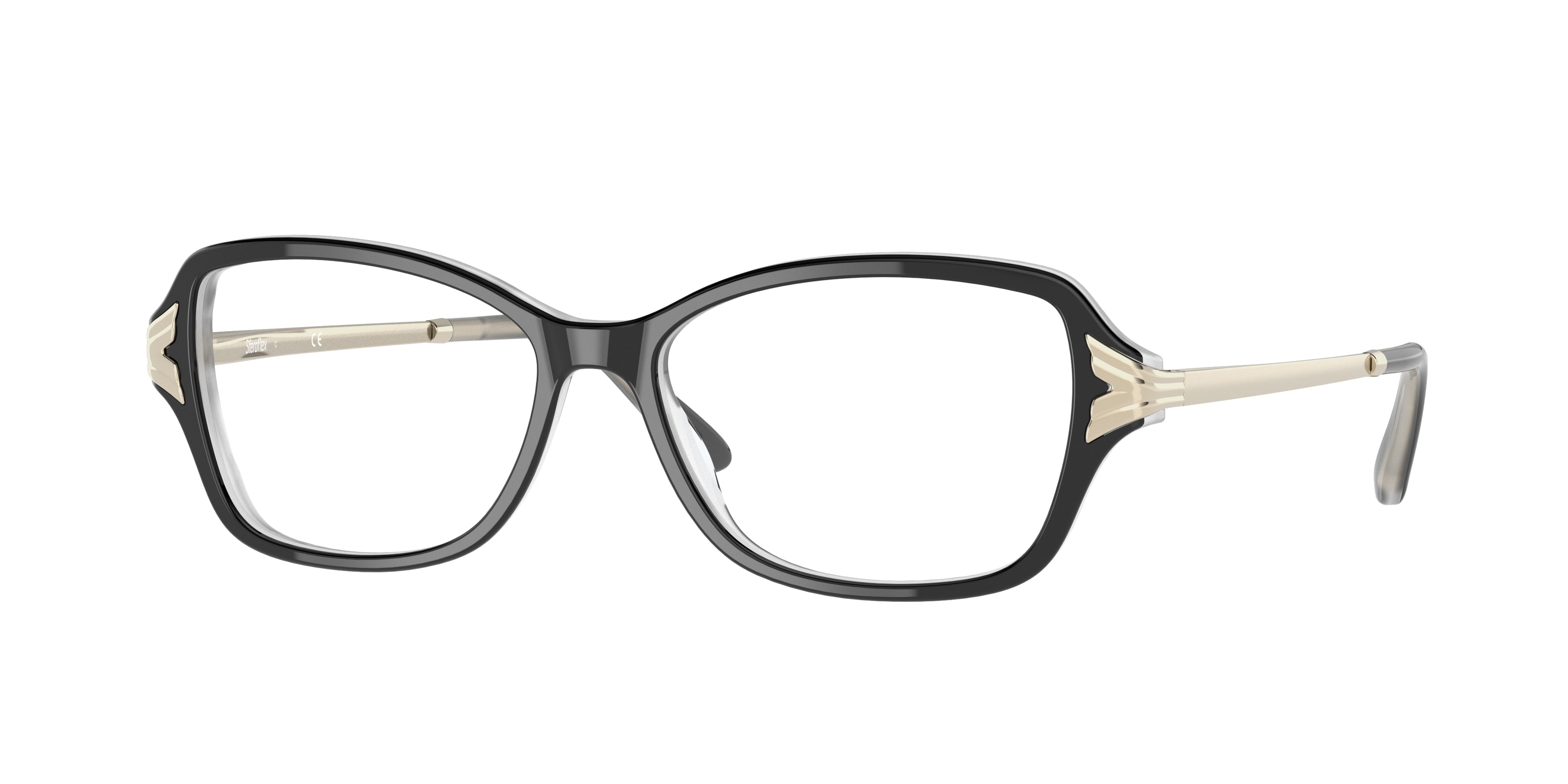 Sferoflex SF1576 Butterfly Eyeglasses  C555-Top Black On Ice 54-135-15 - Color Map Black