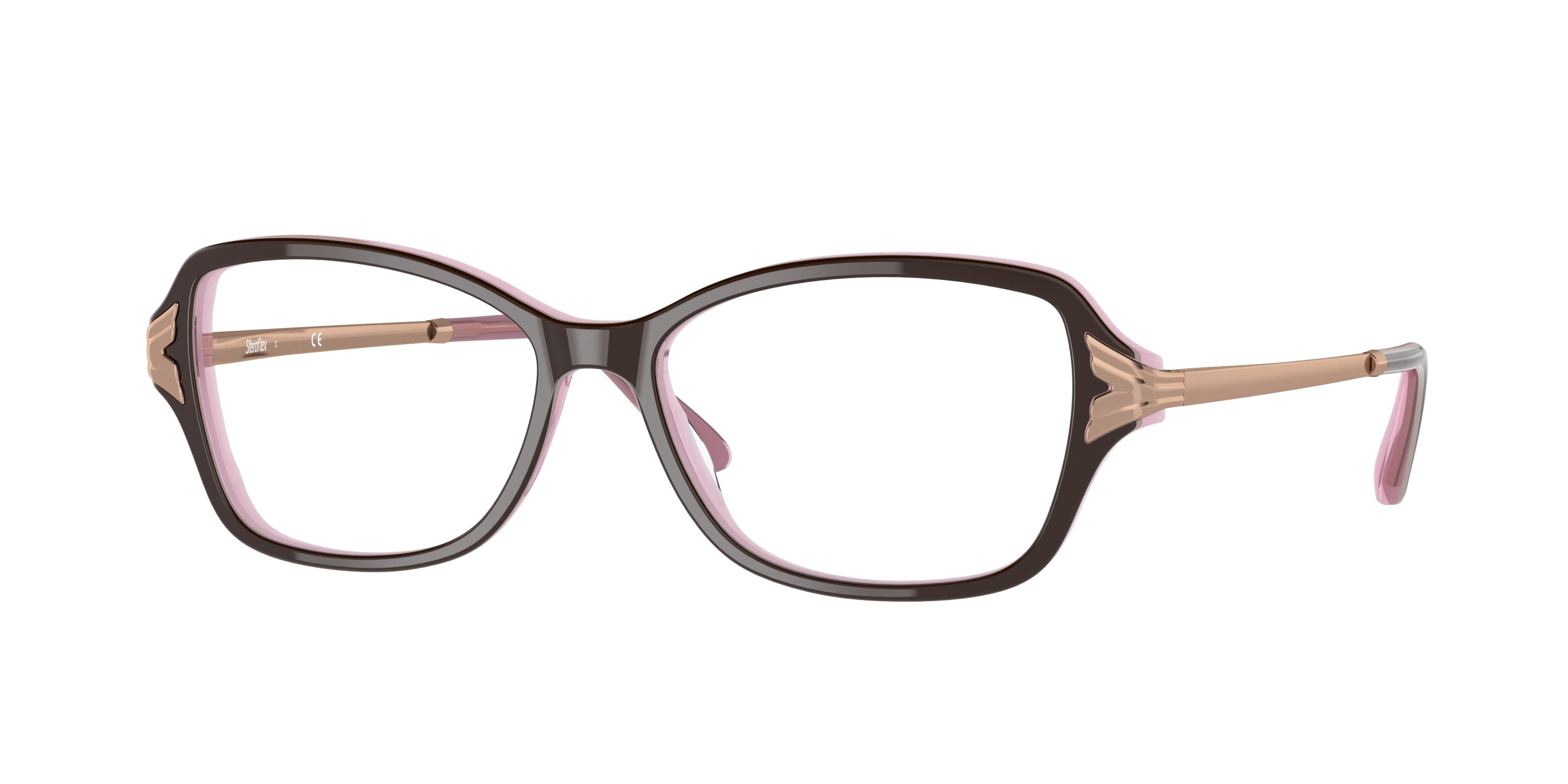 Sferoflex SF1576 Butterfly Eyeglasses  C585-Top Plum On Opal Pink 54-135-15 - Color Map Violet