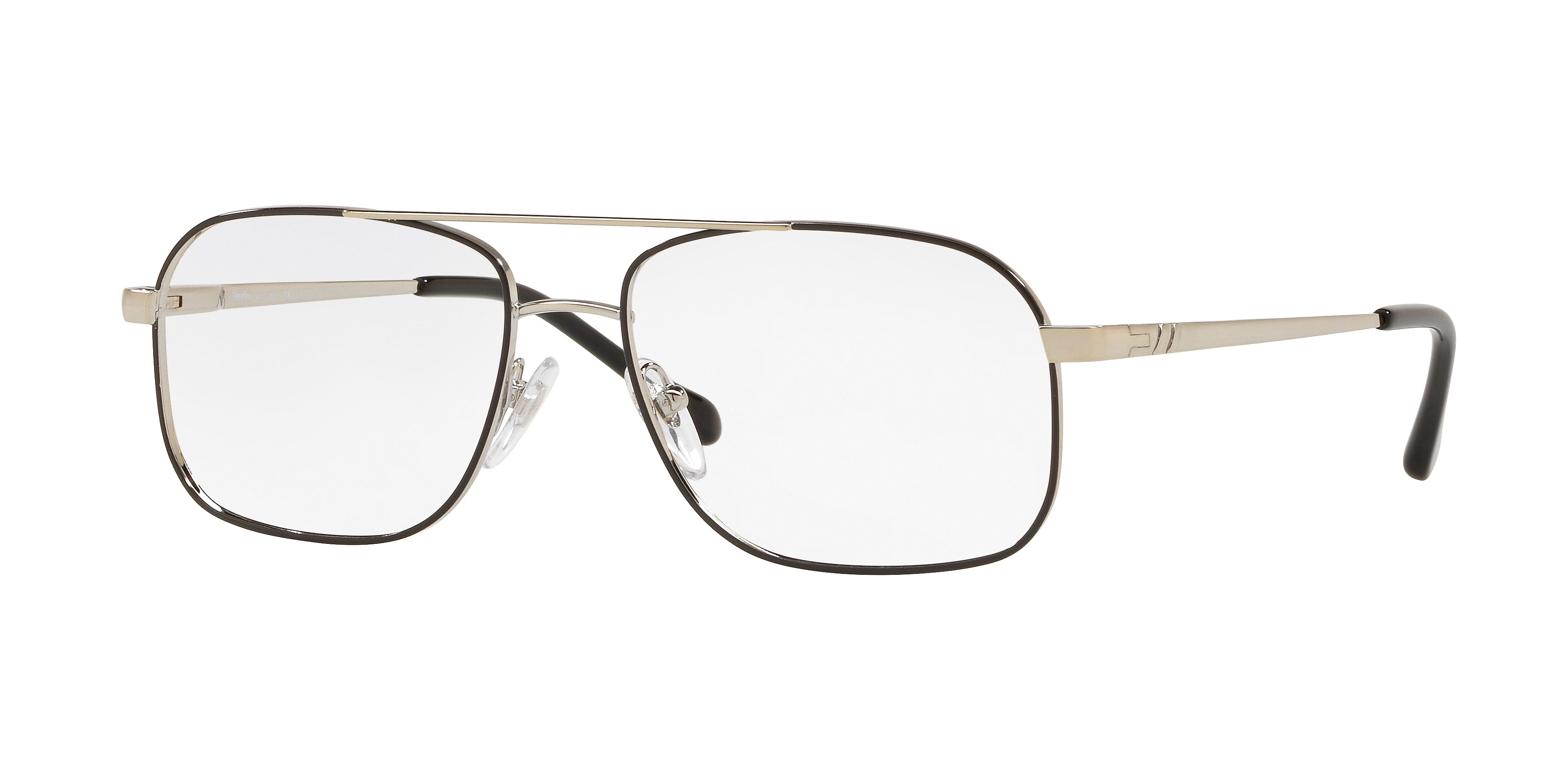 Sferoflex SF2249 Square Eyeglasses  460-Black Silver 57-145-16 - Color Map Black