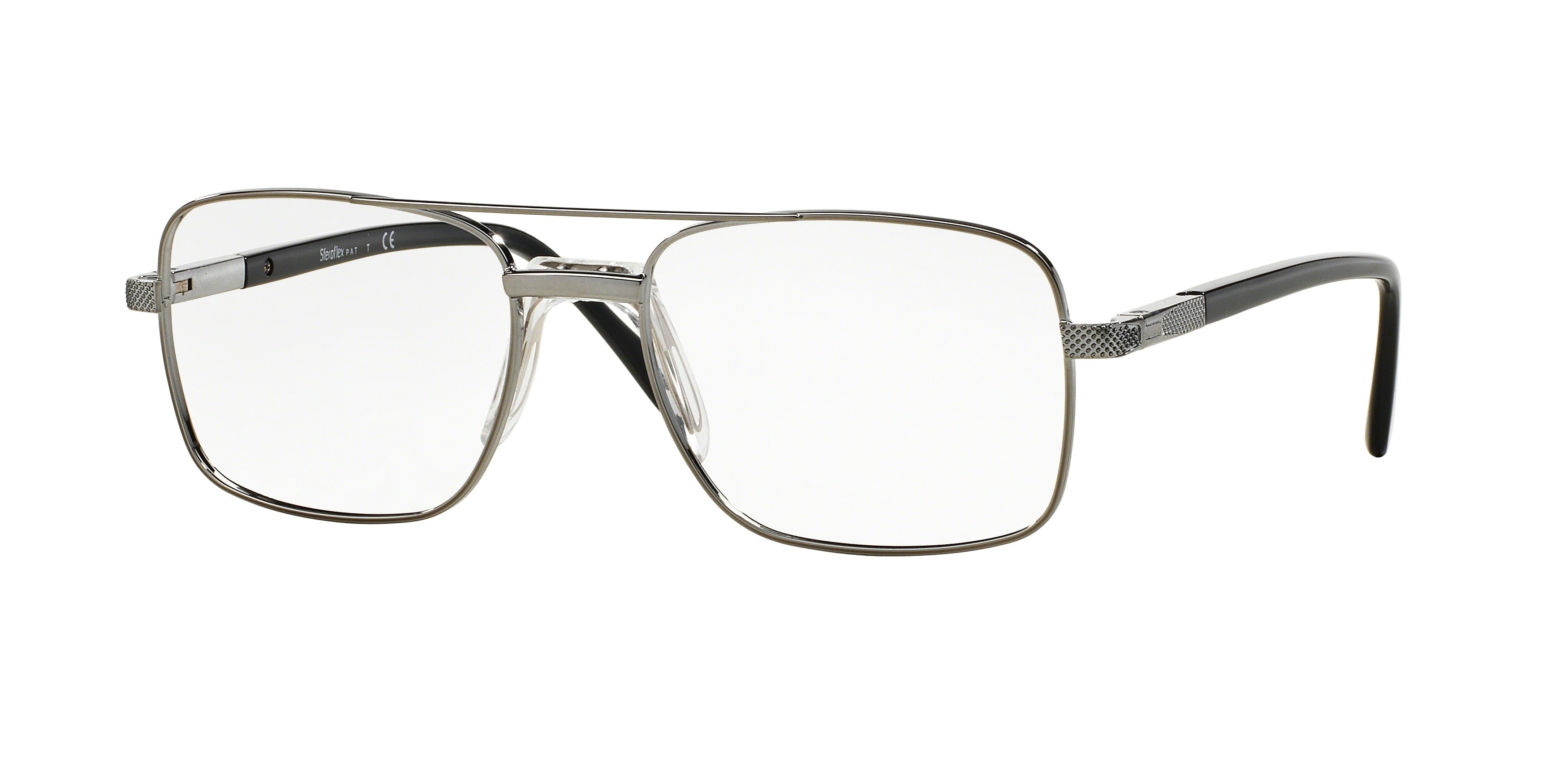 Sferoflex SF2263 Square Eyeglasses  268-Shiny Gunmetal 56-145-18 - Color Map Grey