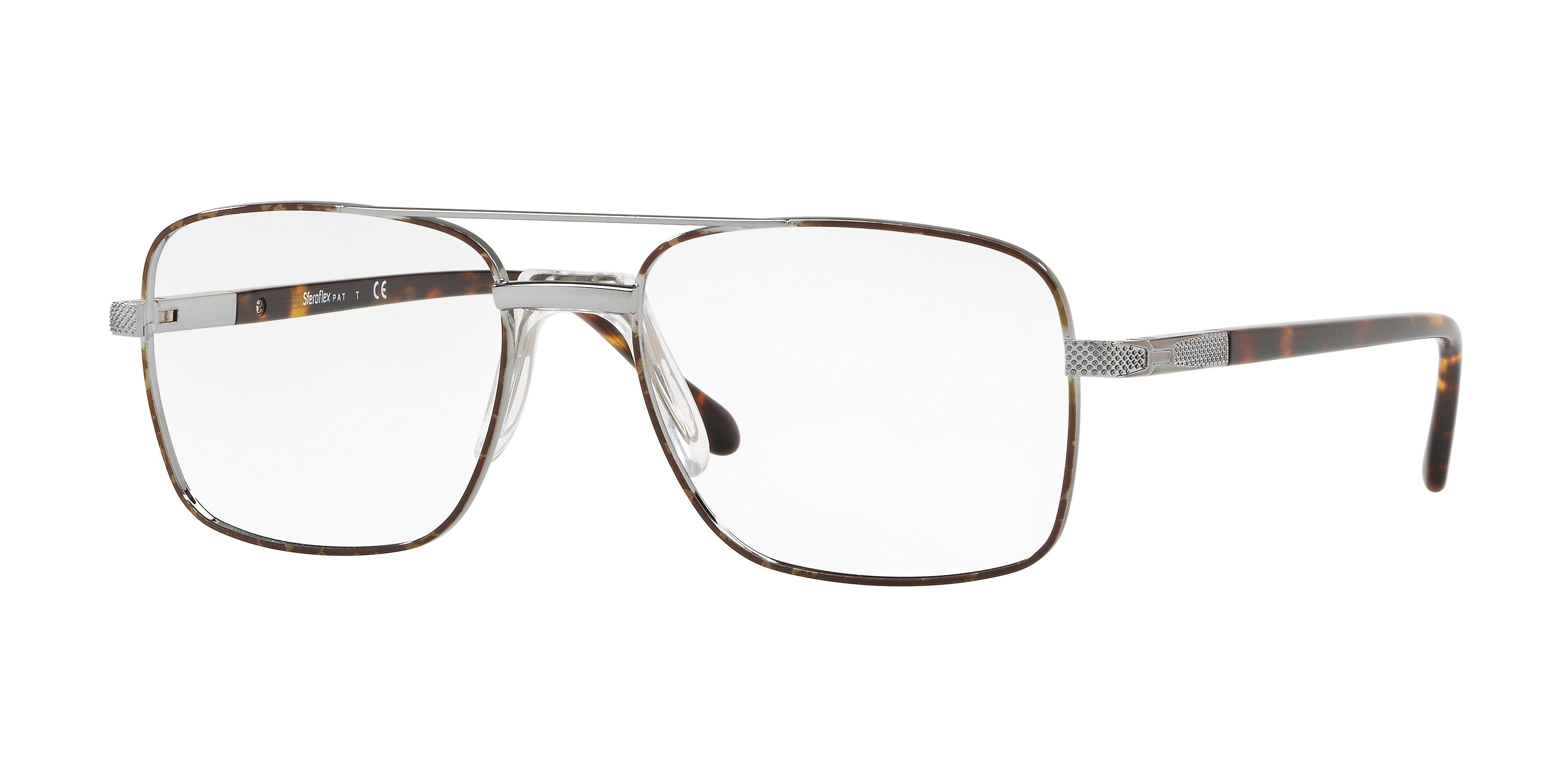Sferoflex SF2263 Square Eyeglasses  S711-Gunmetal Tobacco 56-145-18 - Color Map Grey