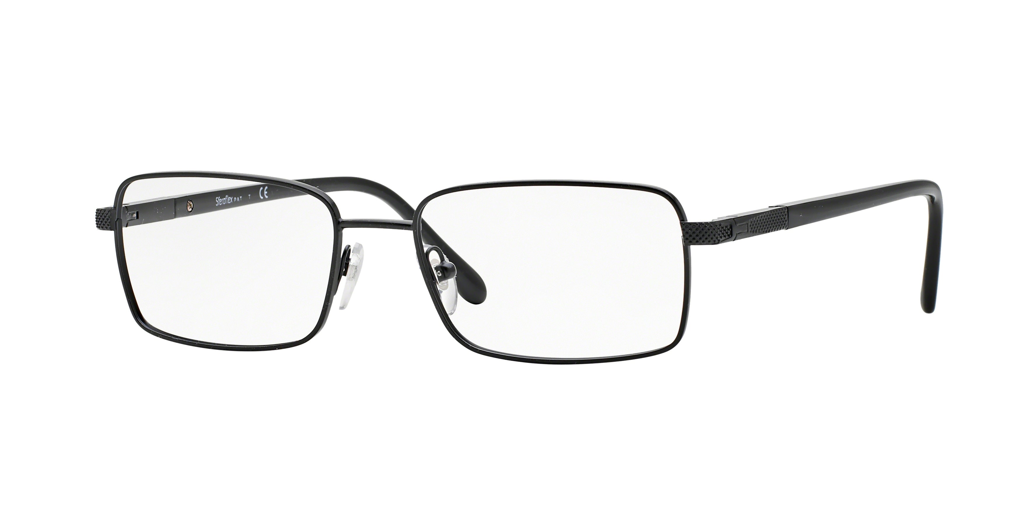 Sferoflex SF2265 Rectangle Eyeglasses  136-Matte Black 55-140-17 - Color Map Black