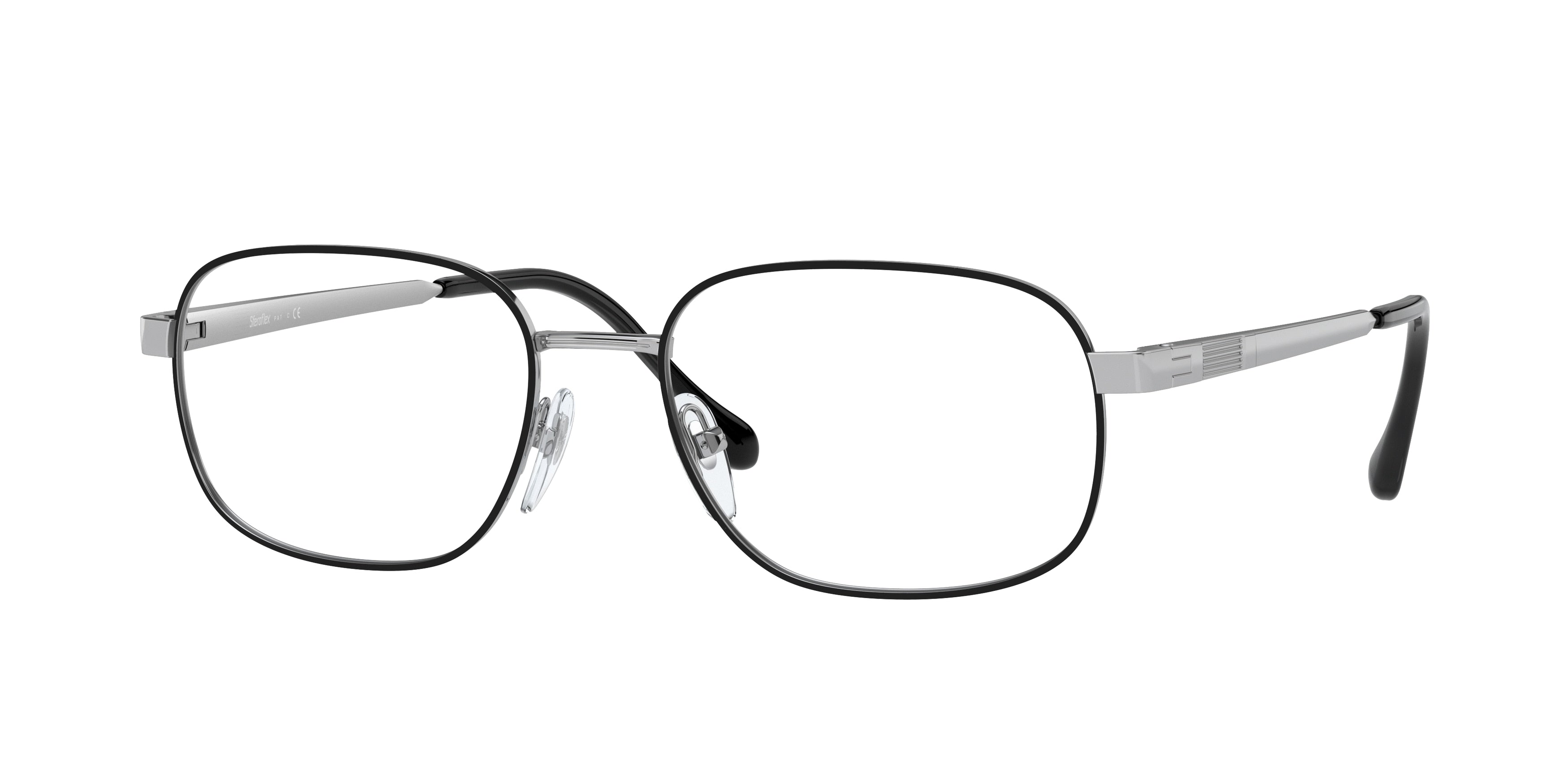 Sferoflex SF2294 Pillow Eyeglasses  526-Top Black On Shiny Silver 57-145-18 - Color Map Black