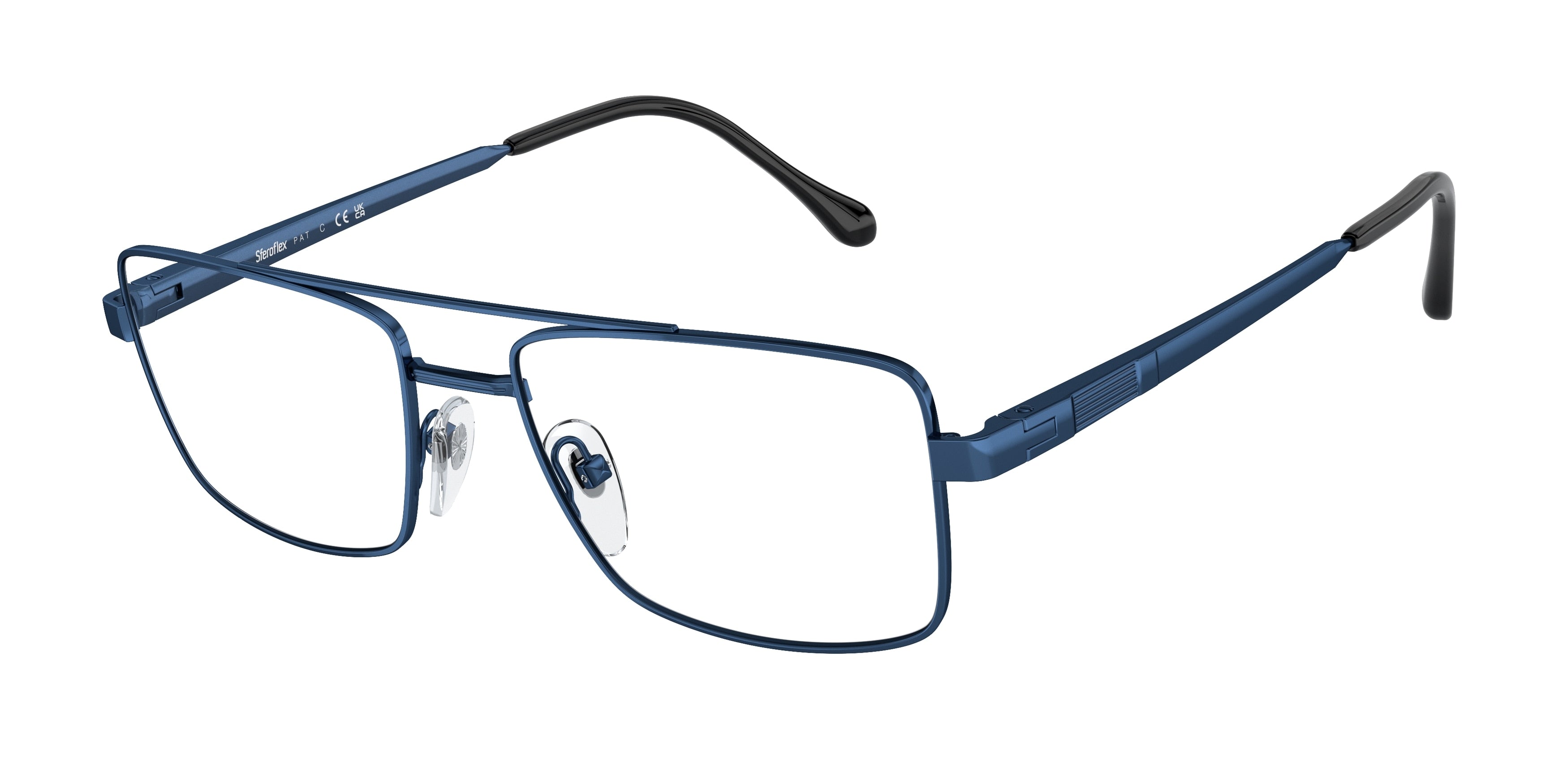 Sferoflex SF2296 Square Eyeglasses  277-Shiny Blue 56-145-18 - Color Map Blue