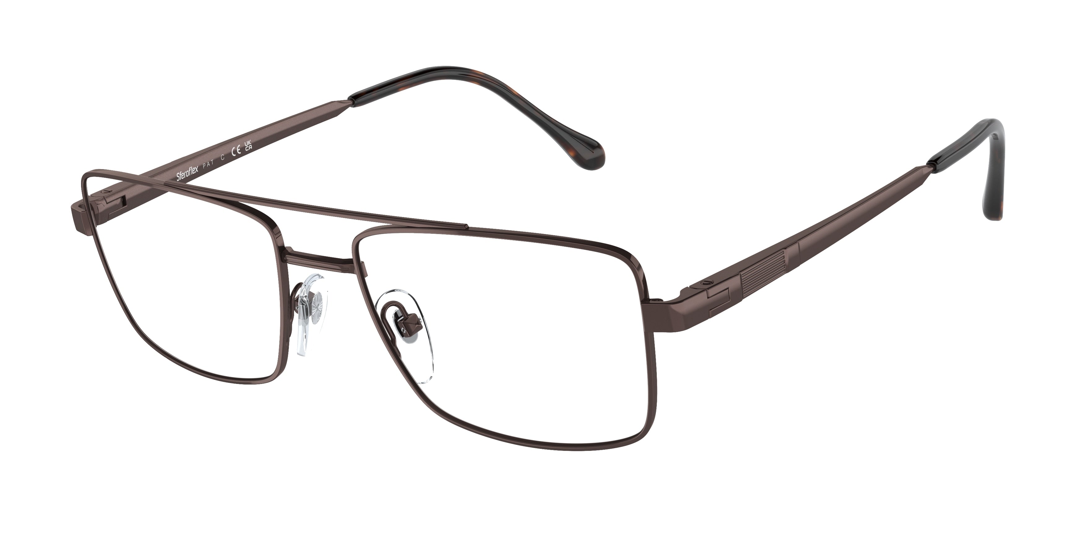 Sferoflex SF2296 Square Eyeglasses  441-Shiny Dark Brown 56-145-18 - Color Map Brown