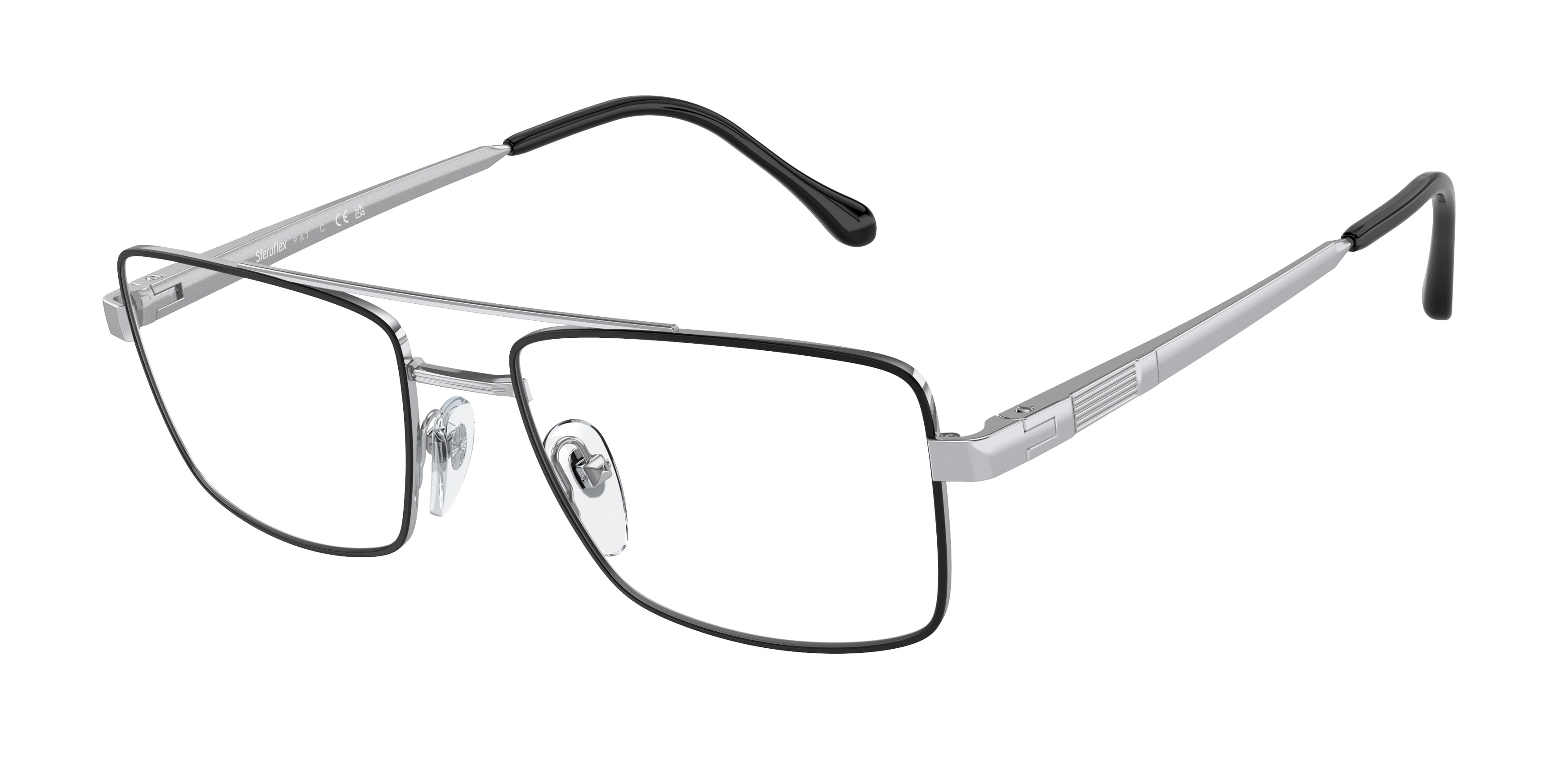 Sferoflex SF2296 Square Eyeglasses  526-Silver 56-145-18 - Color Map Silver