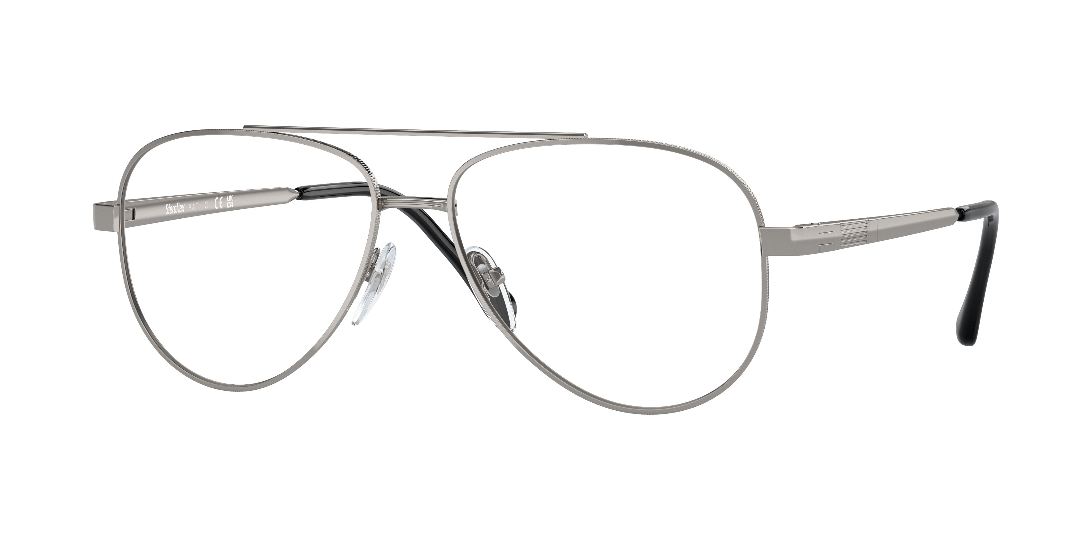 Sferoflex SF2297 Pilot Eyeglasses  268-Shiny Gunmetal 57-145-15 - Color Map Grey
