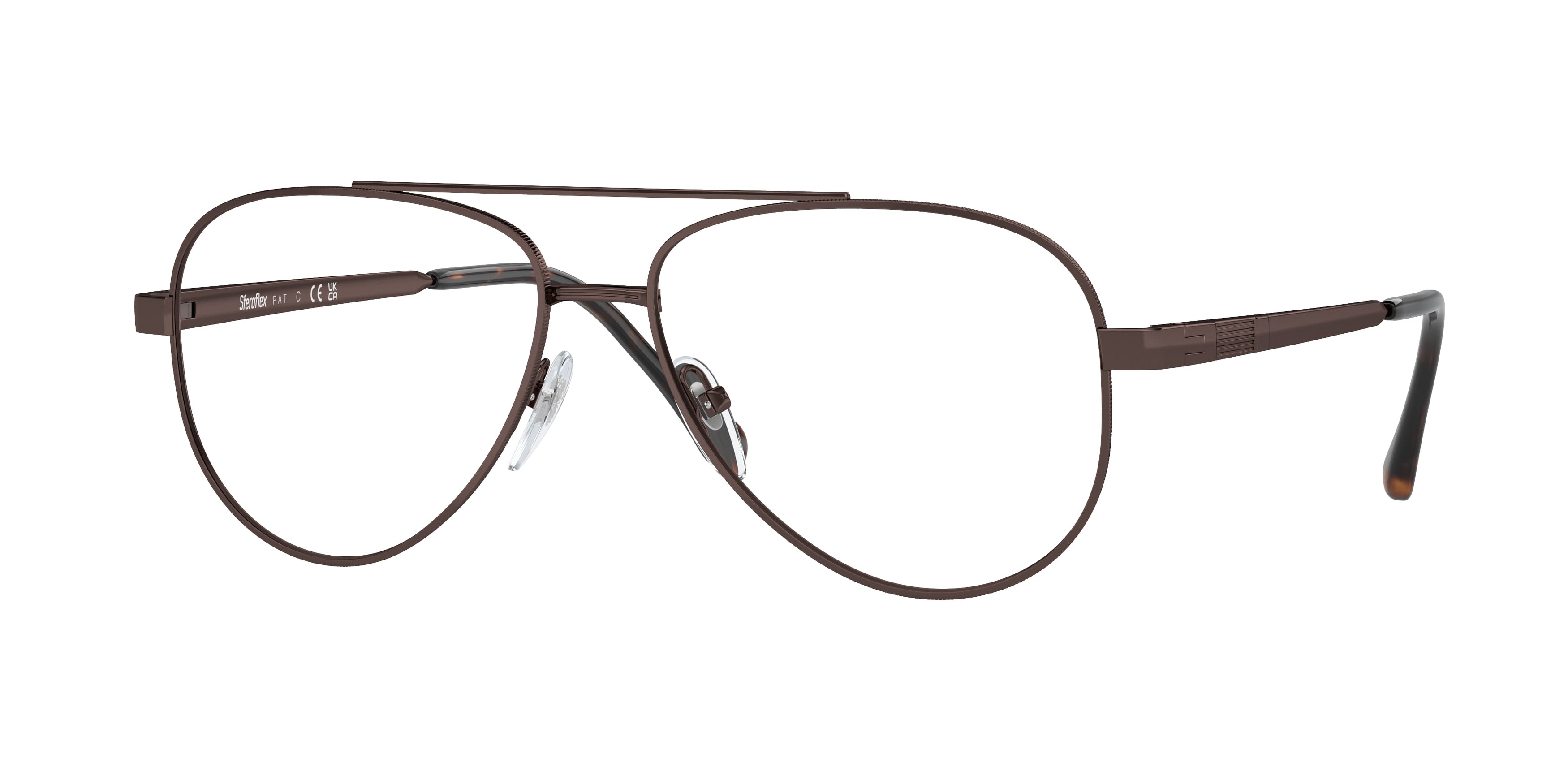 Sferoflex SF2297 Pilot Eyeglasses  441-Shiny Dark Brown 57-145-15 - Color Map Brown