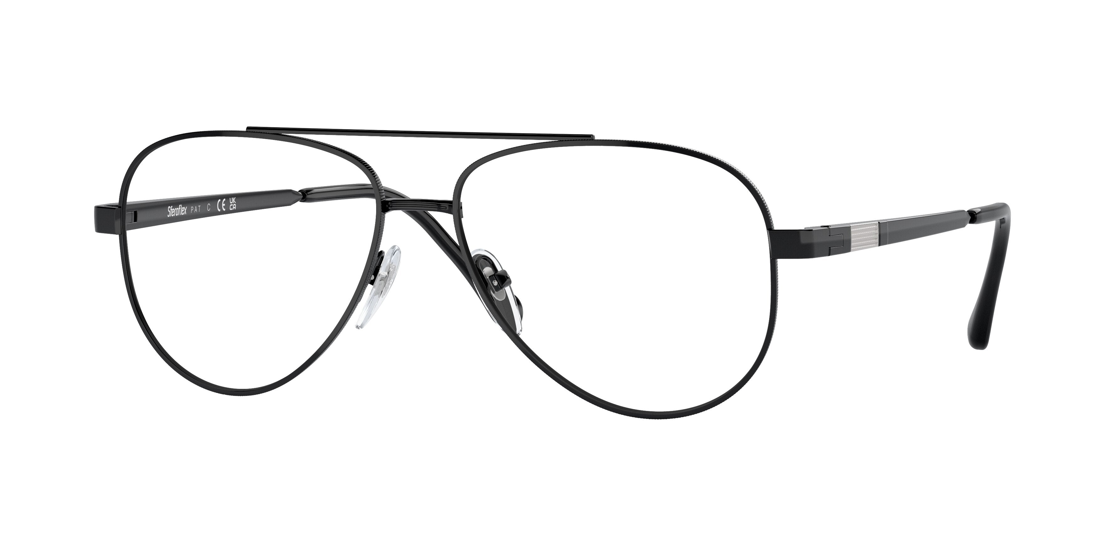 Sferoflex SF2297 Pilot Eyeglasses  460-Shiny Black 57-145-15 - Color Map Black