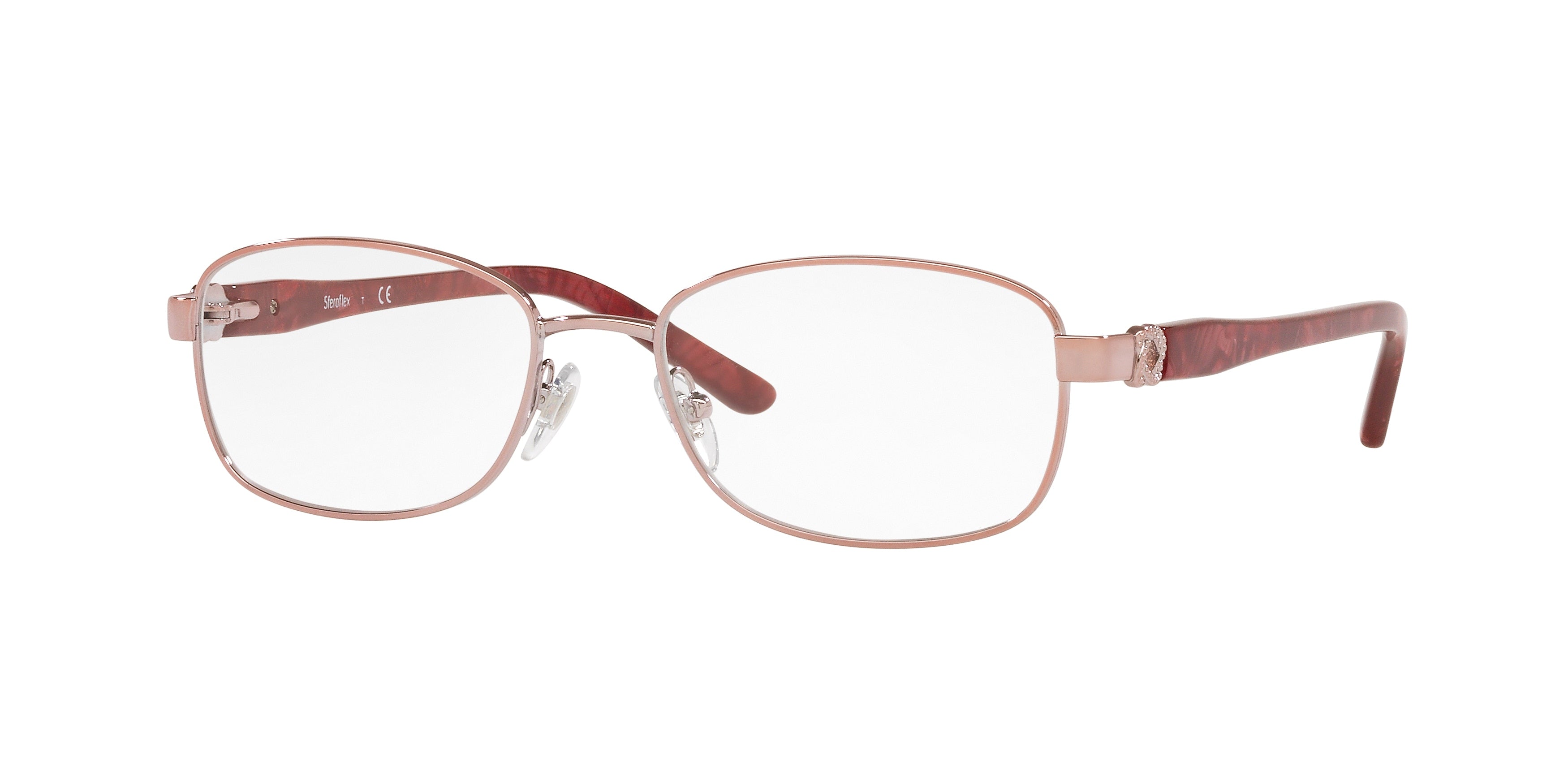Sferoflex SF2570 Rectangle Eyeglasses  489-Shiny Pink 54-140-17 - Color Map Pink