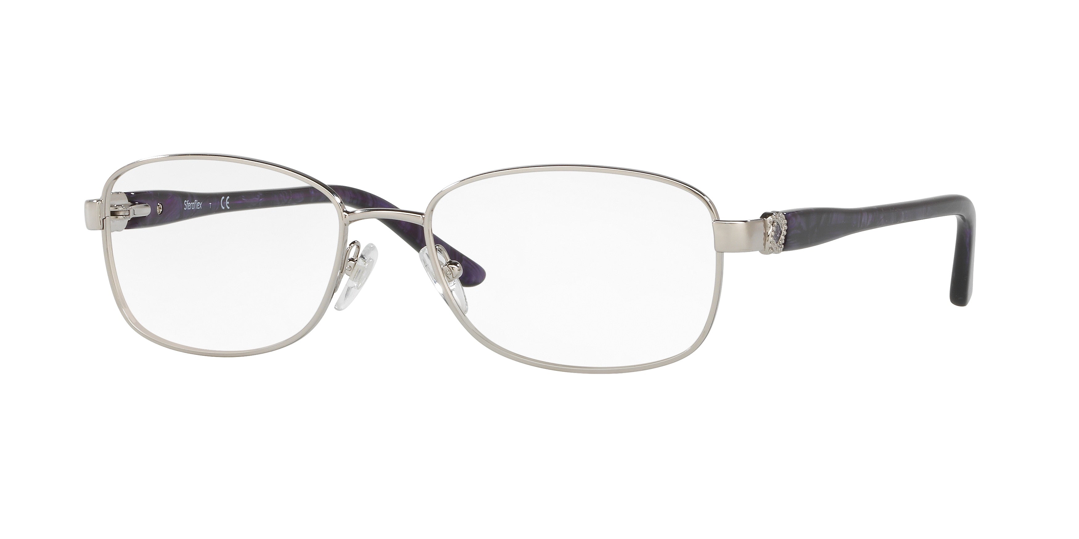 Sferoflex SF2570 Rectangle Eyeglasses  491-Shiny Silver 54-140-17 - Color Map Silver