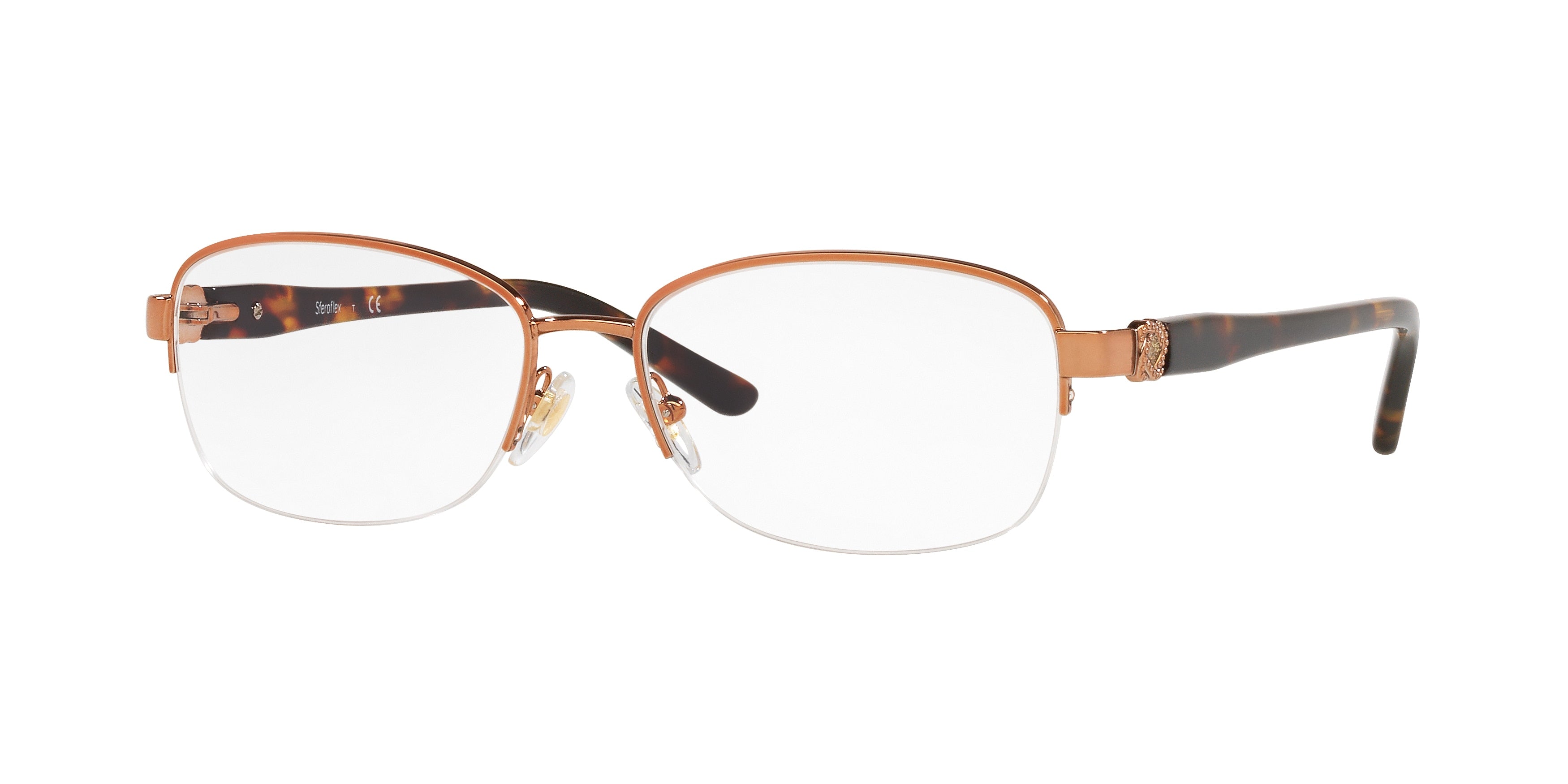 Sferoflex SF2571 Rectangle Eyeglasses  488-Shiny Copper 54-140-16 - Color Map Copper