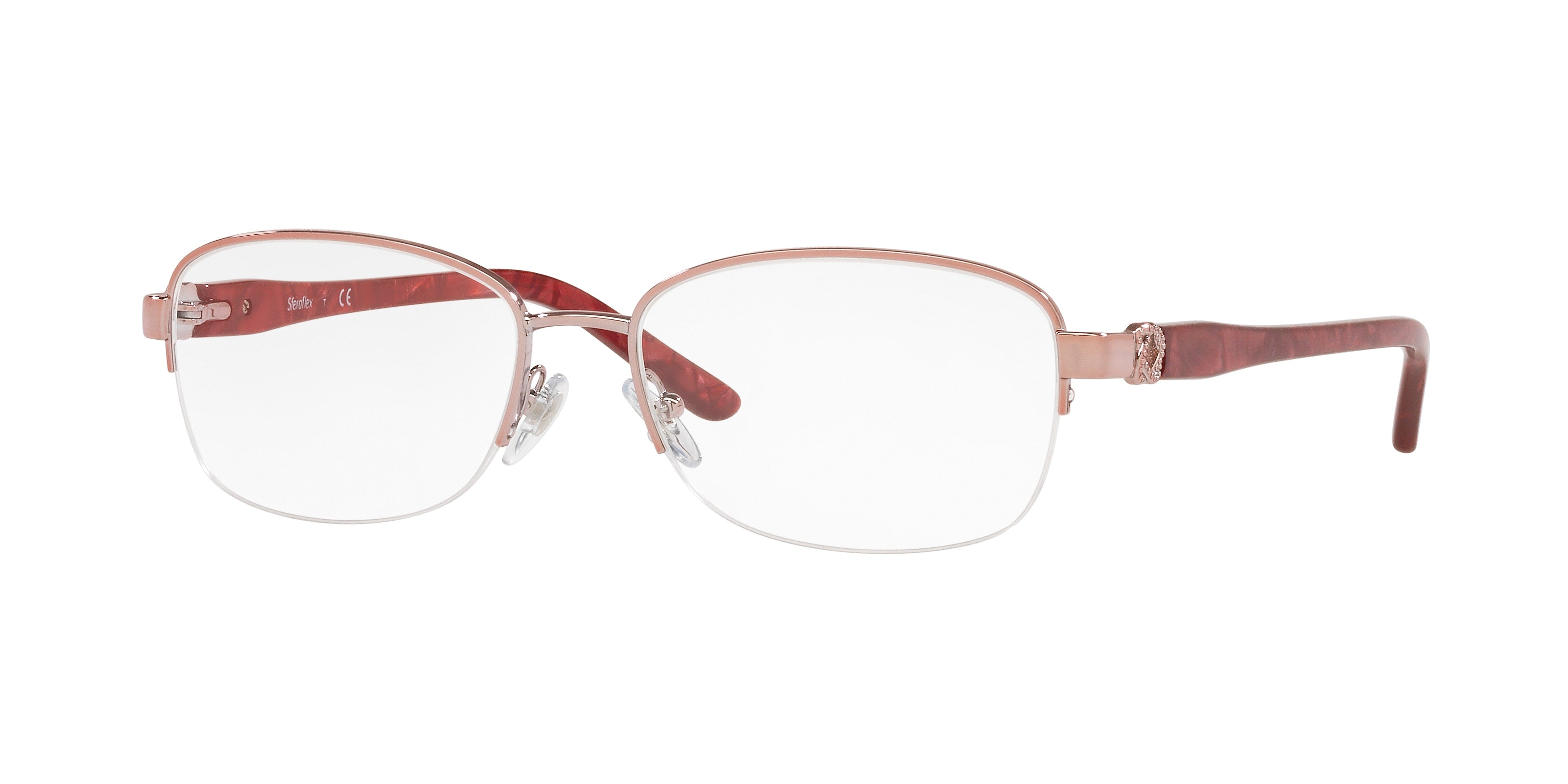 Sferoflex SF2571 Rectangle Eyeglasses  489-Shiny Pink 54-140-16 - Color Map Pink