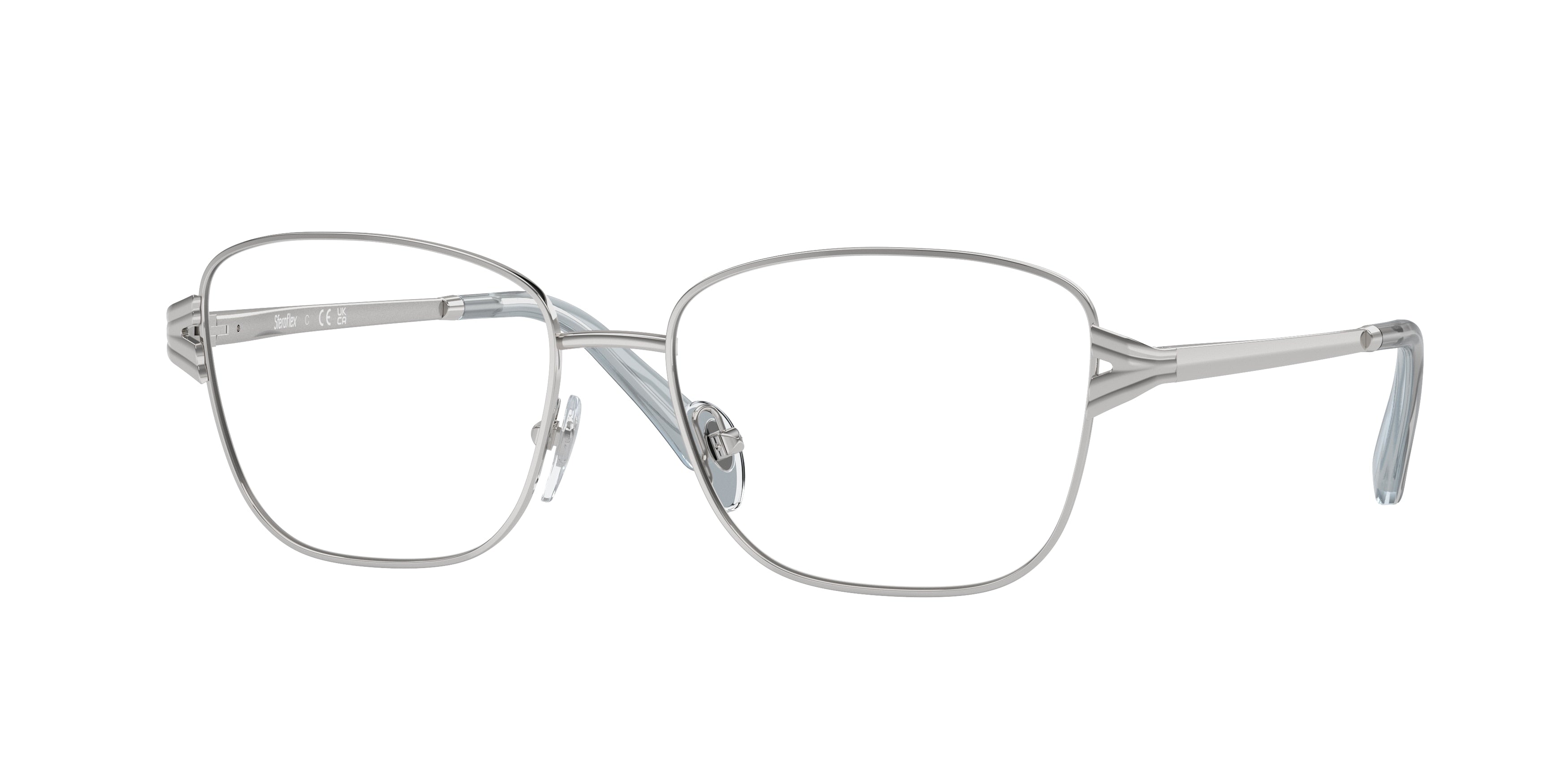 Sferoflex SF2602 Square Eyeglasses  103-Shiny Silver 54-135-16 - Color Map Silver