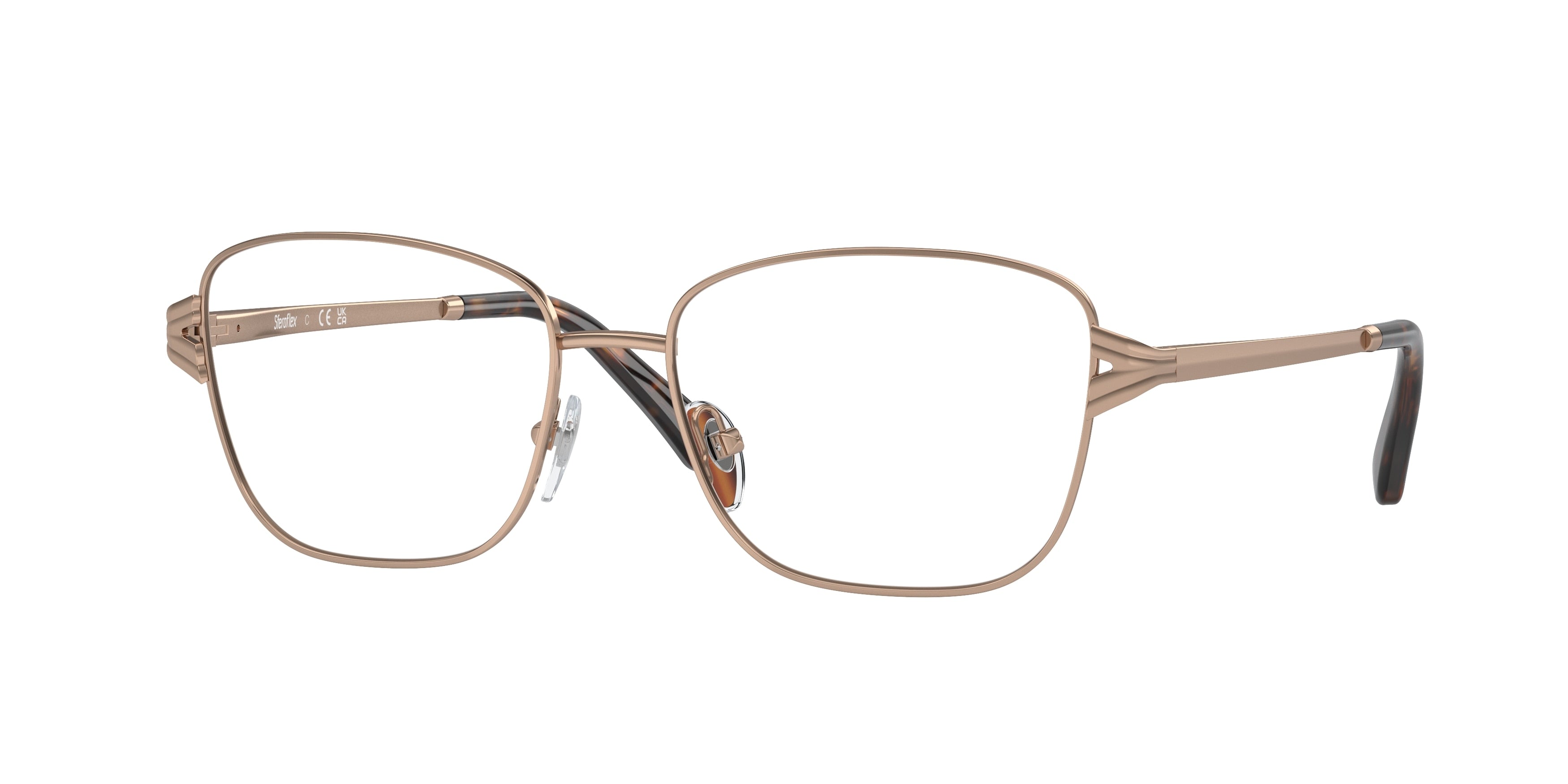 Sferoflex SF2602 Square Eyeglasses  488-Shiny Light Copper 54-135-16 - Color Map Brown