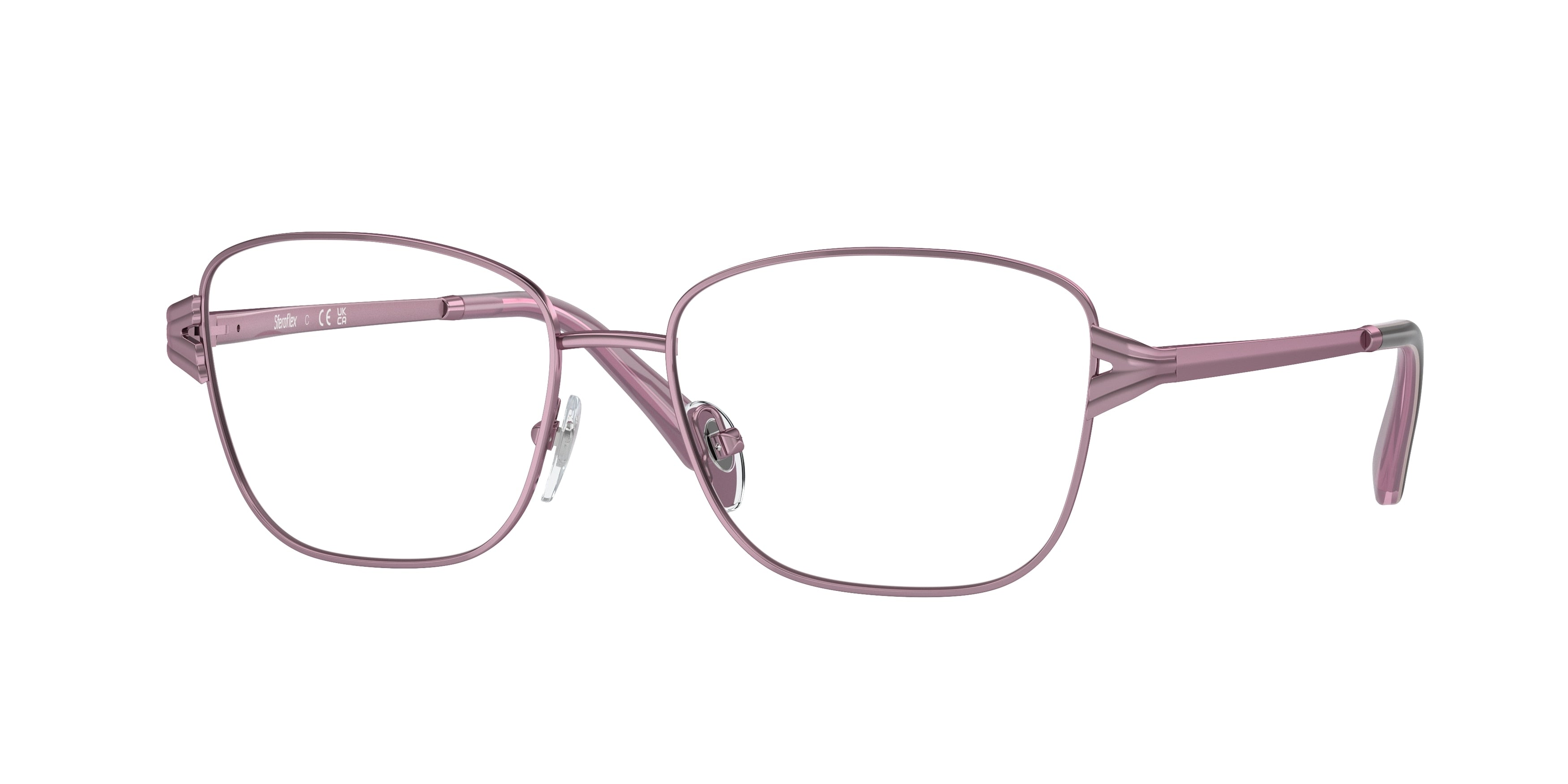 Sferoflex SF2602 Square Eyeglasses  490-Shiny Light Pink 54-135-16 - Color Map Pink